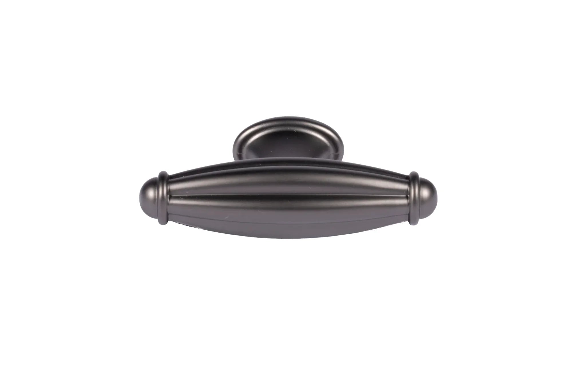 Mantara Empress Handle Z-0022 is a modern zinc alloy handle in brushed black finish, ideal for kitchen drawers, dresser drawers.