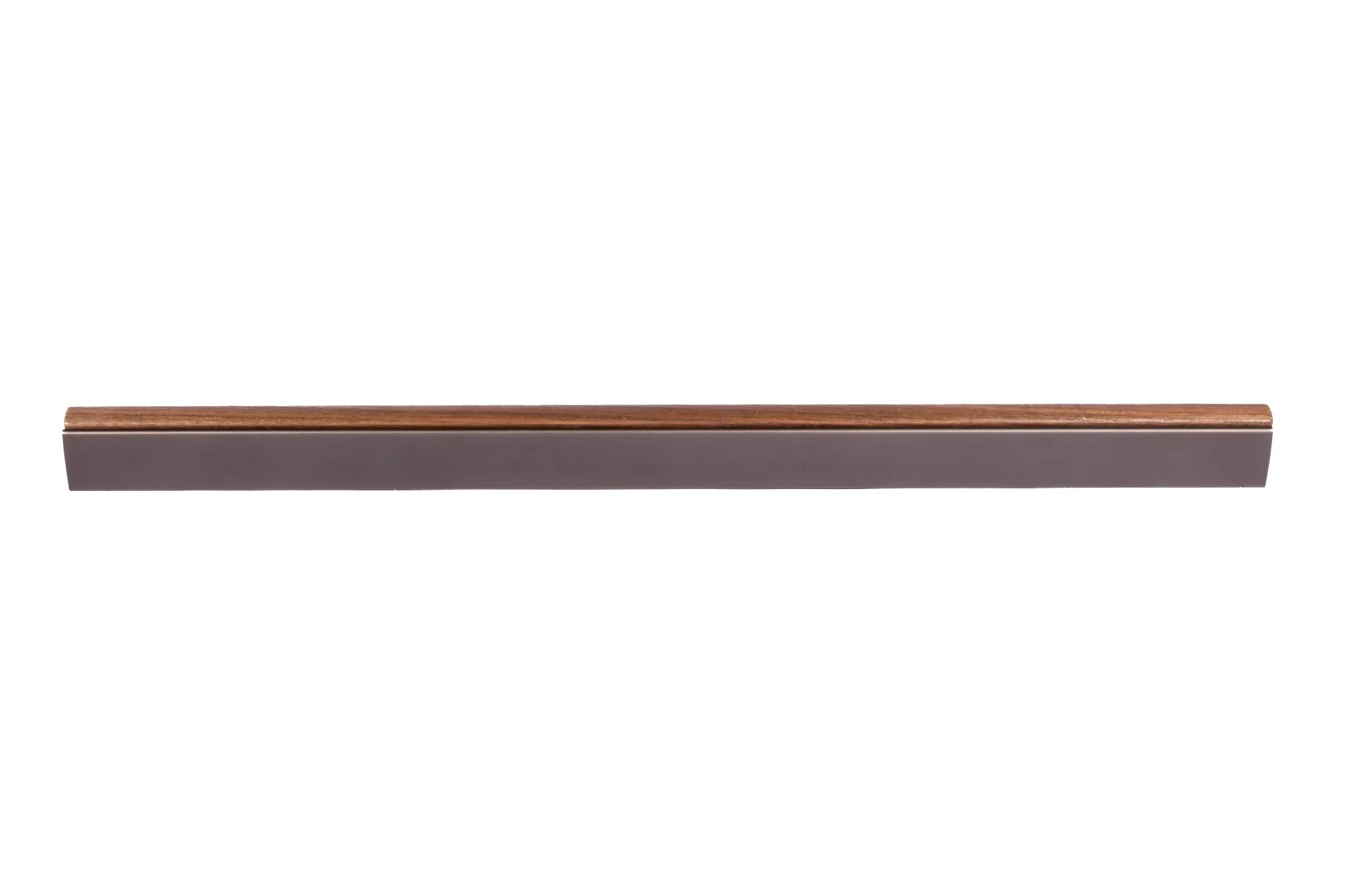 Mantara Esha Handle W-0016 is a modern wood + aluminium handle in brown with brushed finish, ideal for drawers & cabinets.