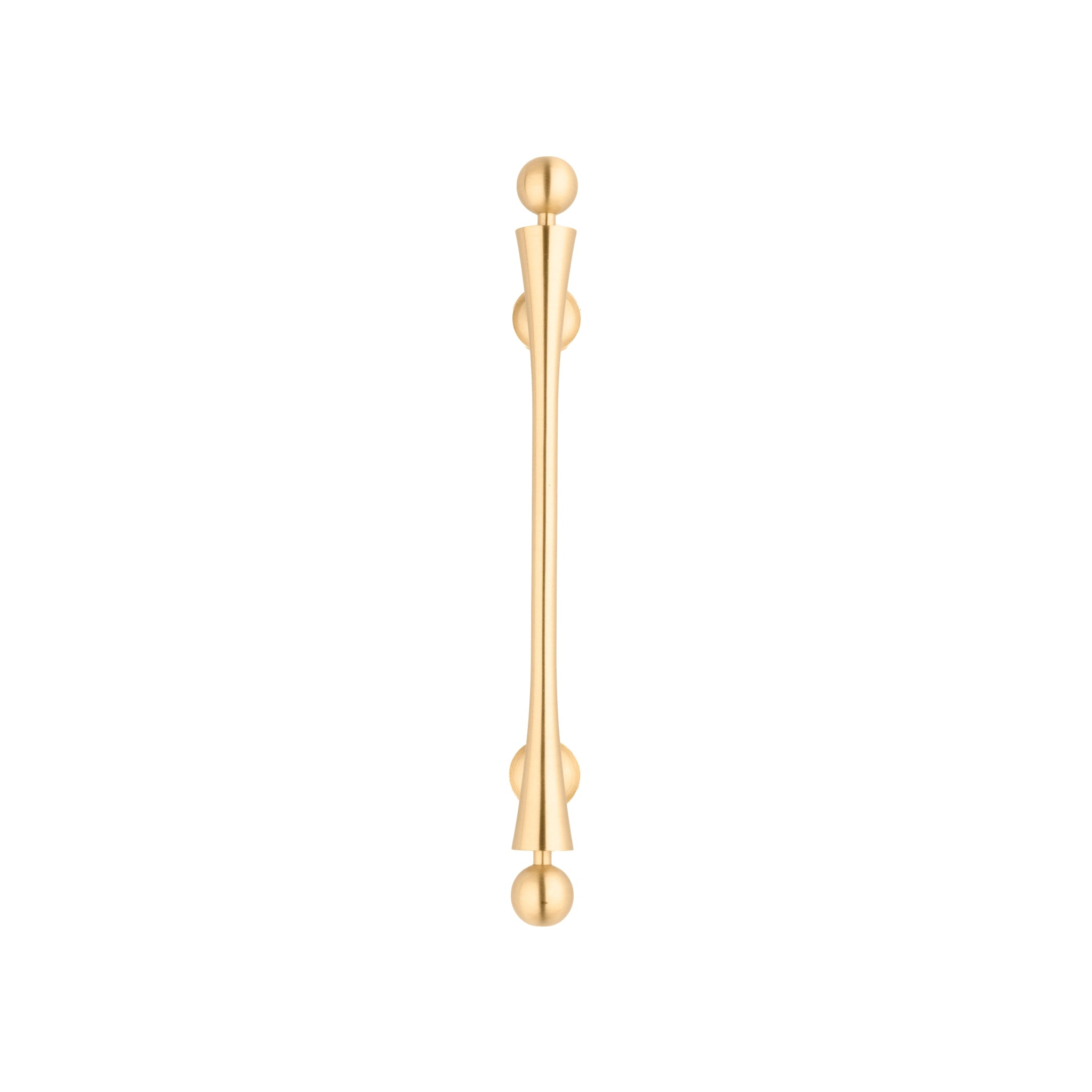 B‑0071 Felicity solid brass pull handle in brushed gold finish, available in 175 mm & 206 mm lengths, ideal for wardrobes, cabinets, drawers, doors and bathrooms by Mantara.