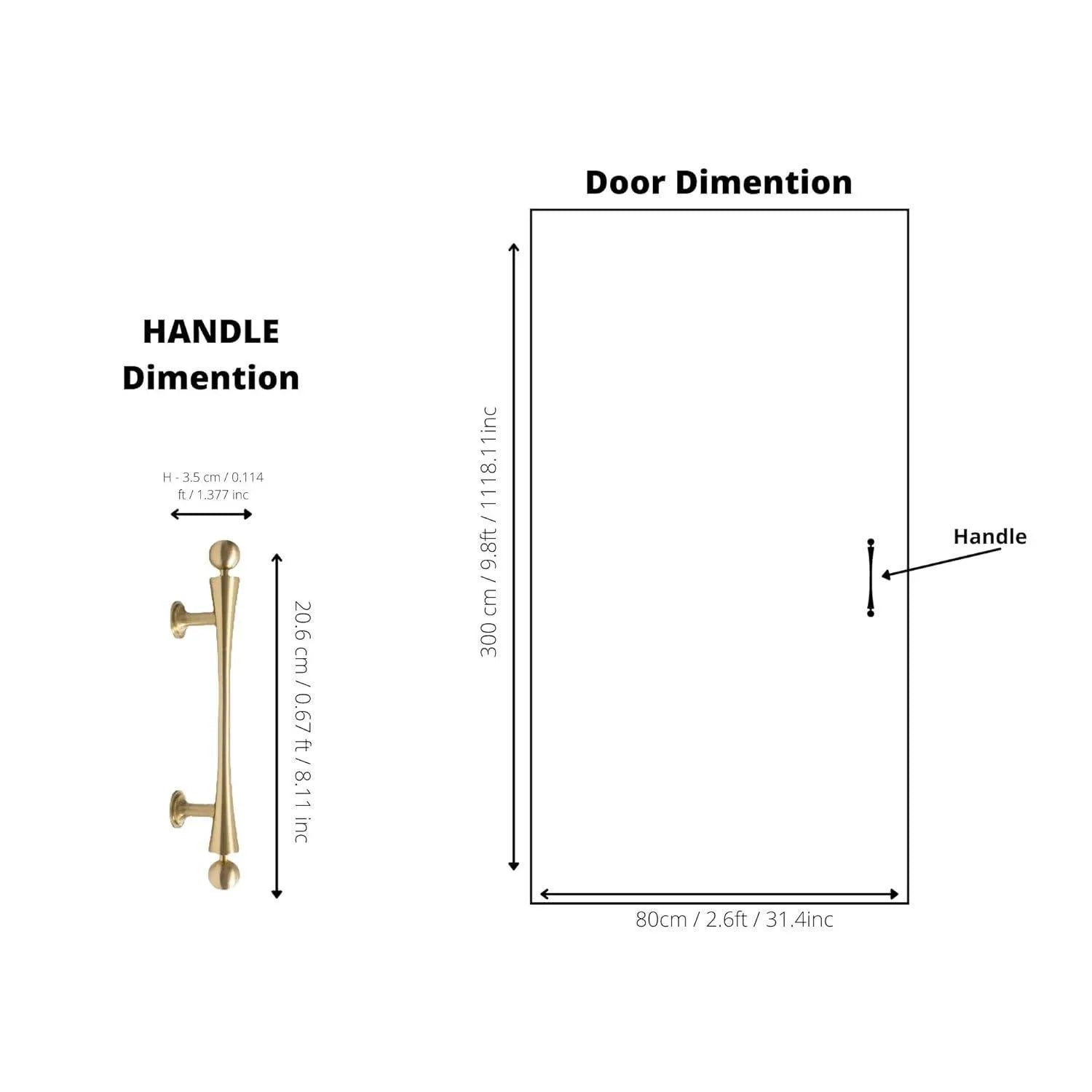 B‑0071 Felicity solid brass pull handle in brushed gold finish, available in 175 mm & 206 mm lengths, ideal for wardrobes, cabinets, drawers, doors and bathrooms by Mantara.