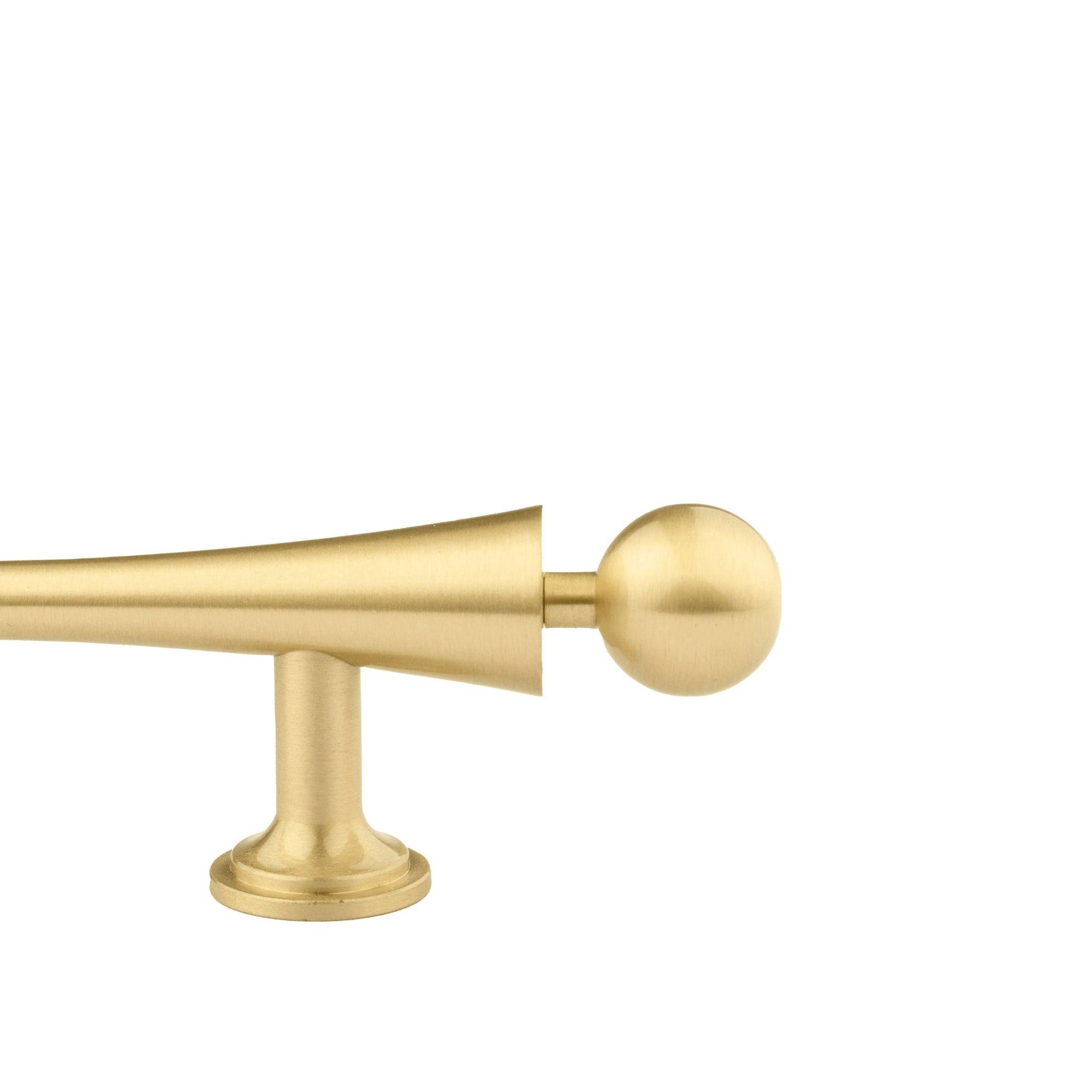 B‑0071 Felicity solid brass pull handle in brushed gold finish, available in 175 mm & 206 mm lengths, ideal for wardrobes, cabinets, drawers, doors and bathrooms by Mantara.