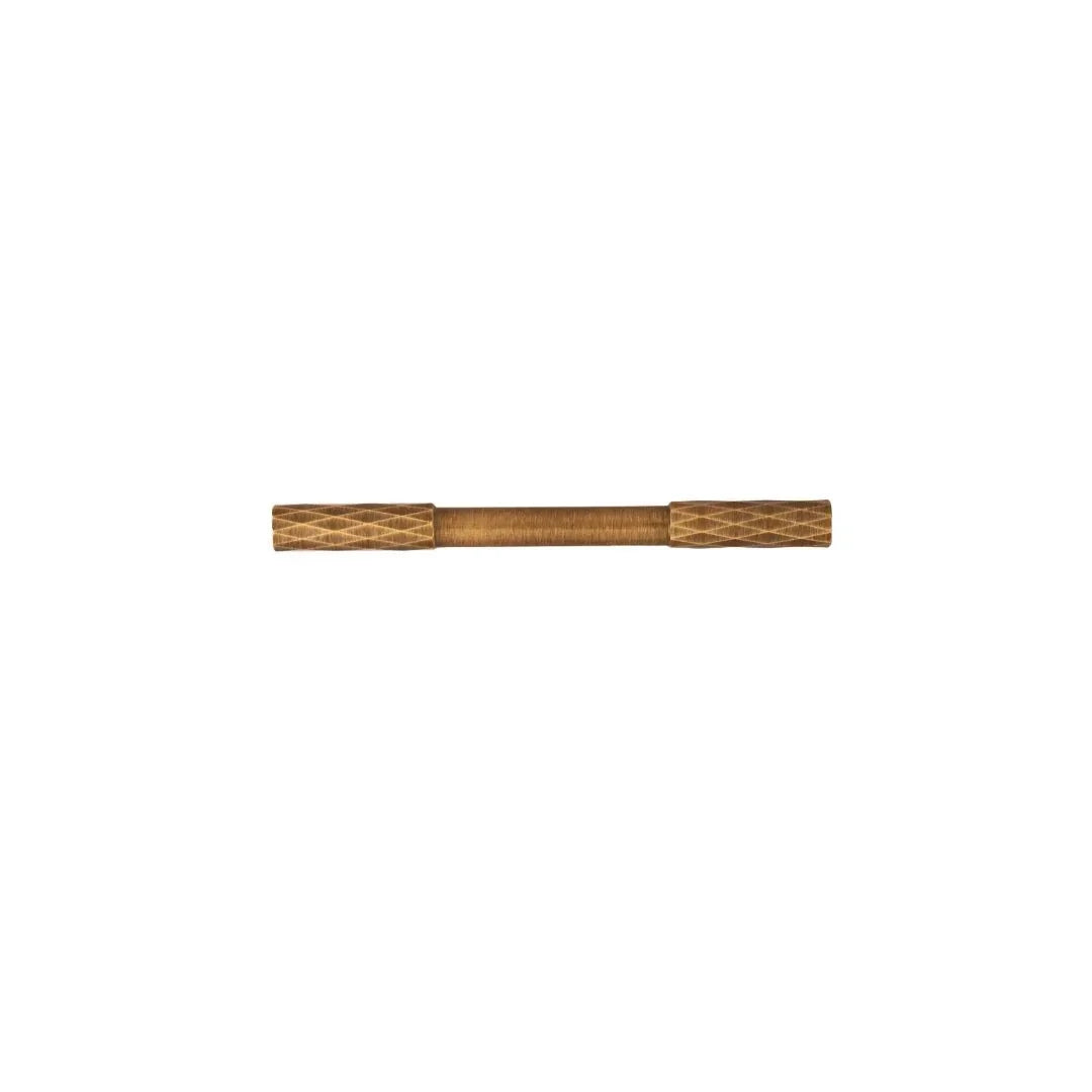 The Mantara B-0130 Ferra Handle is a modern brass handle in bronze finish, perfect for kitchen drawers, cabinets, and furniture.