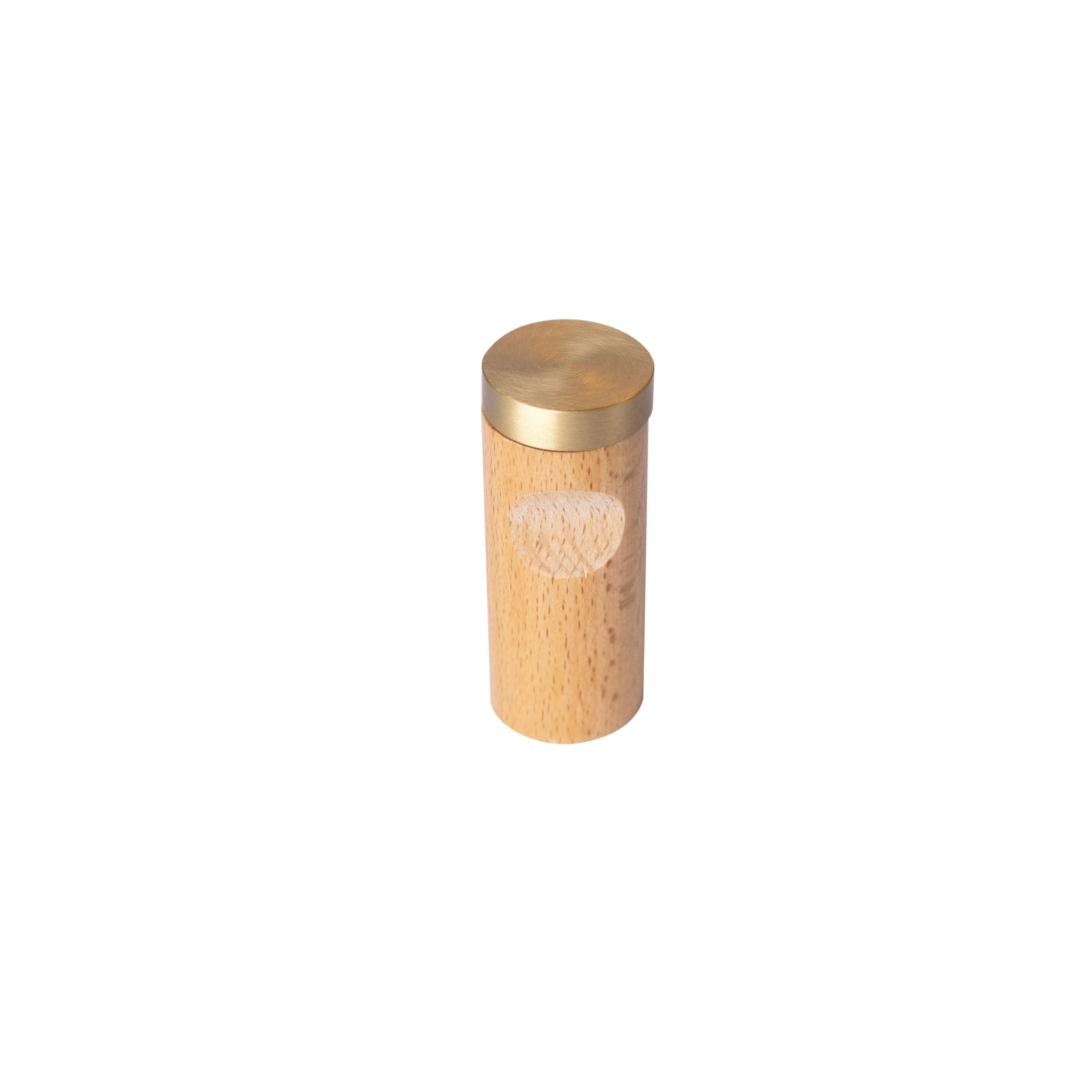 Flair Hook W-0013 in natural wood & polished brass, size Dia30×H68mm, ideal for home & hotel spaces—by Mantara.