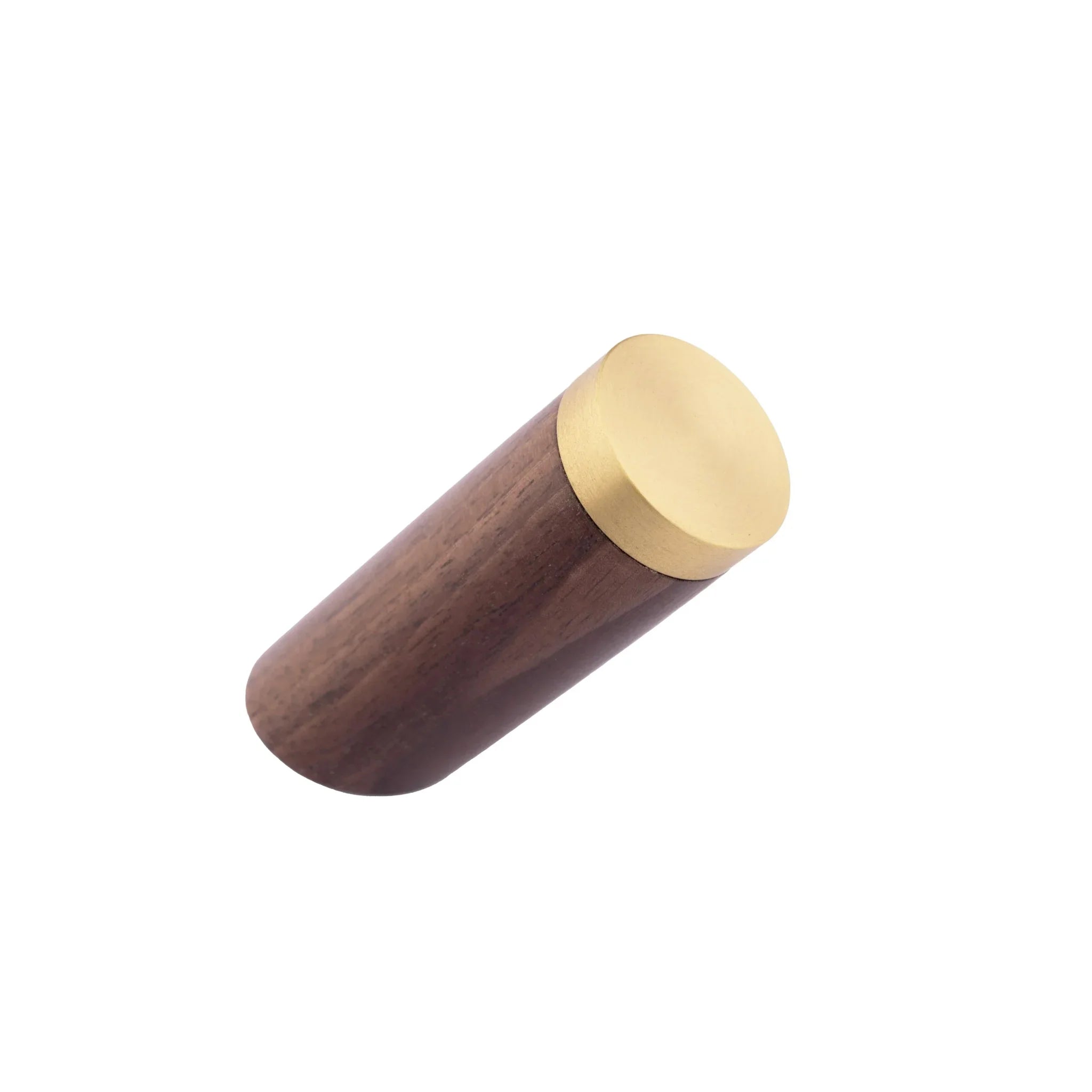 Mantara Flair Hook W-0013 is a natural wood & brass wall hook in walnut with polished finish, ideal for homes & hotels.