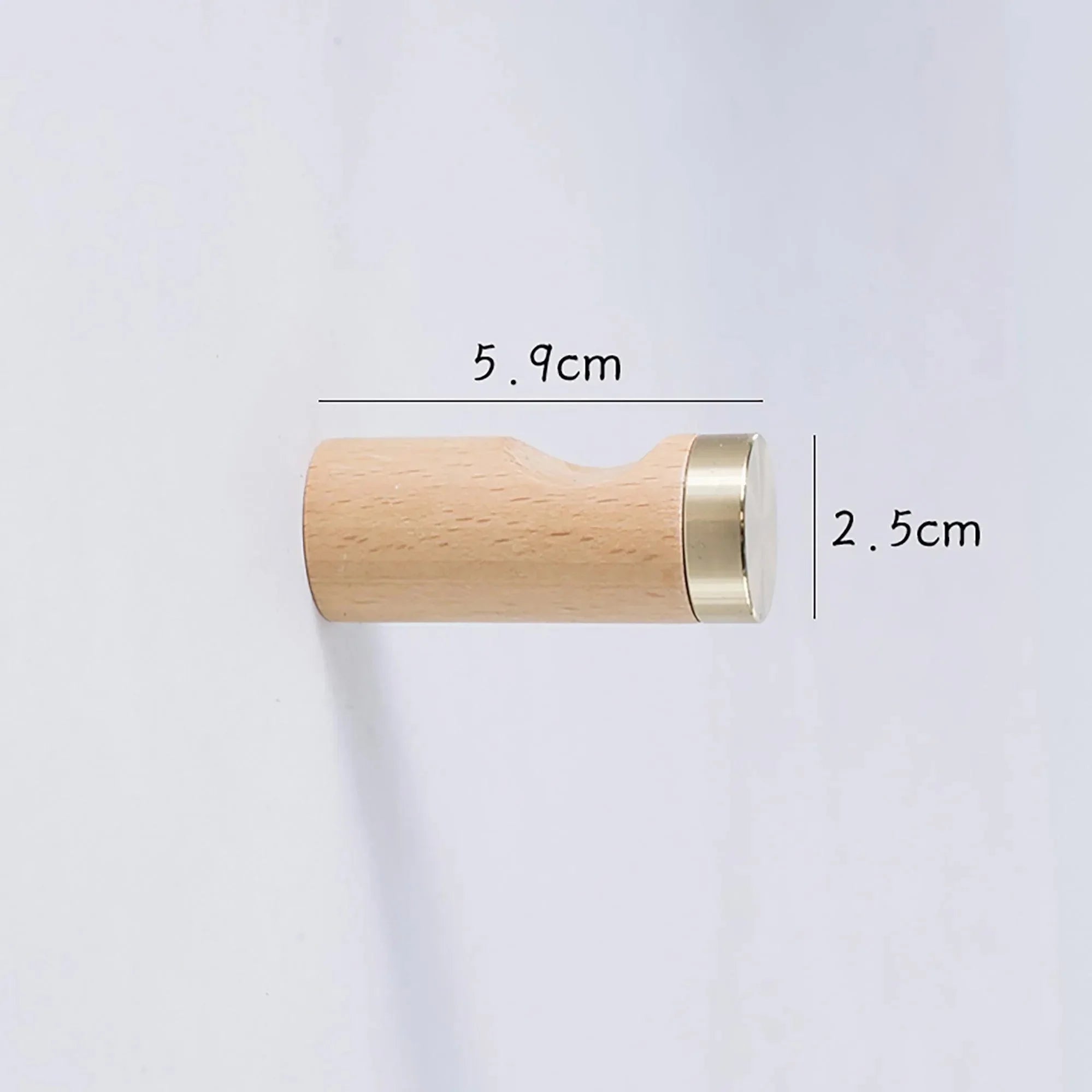 Mantara Flair Hook W-0013 is a natural wood & brass wall hook in beige with polished finish, ideal for all rooms.