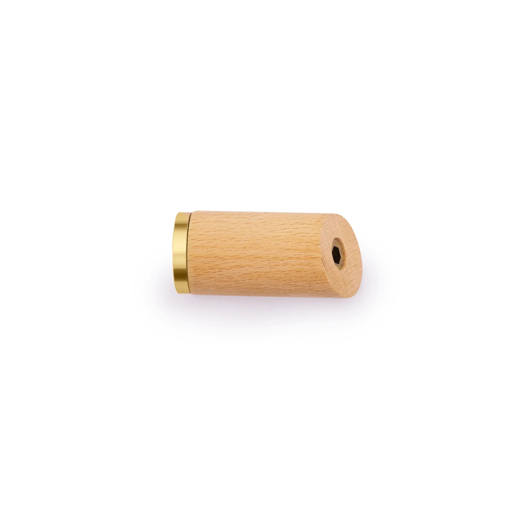 Mantara Flair Hook W-0013 is a natural wood & brass wall hook in beige with polished finish, ideal for homes & hotels.