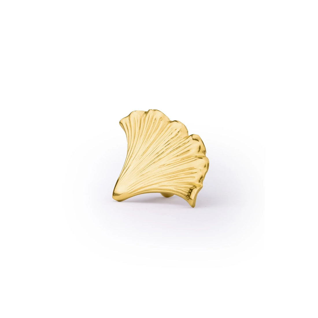 The Mantara B-0014 Floret Knob is a modern solid brass knob in brushed gold, ideal for doors, cabinets, and furniture.