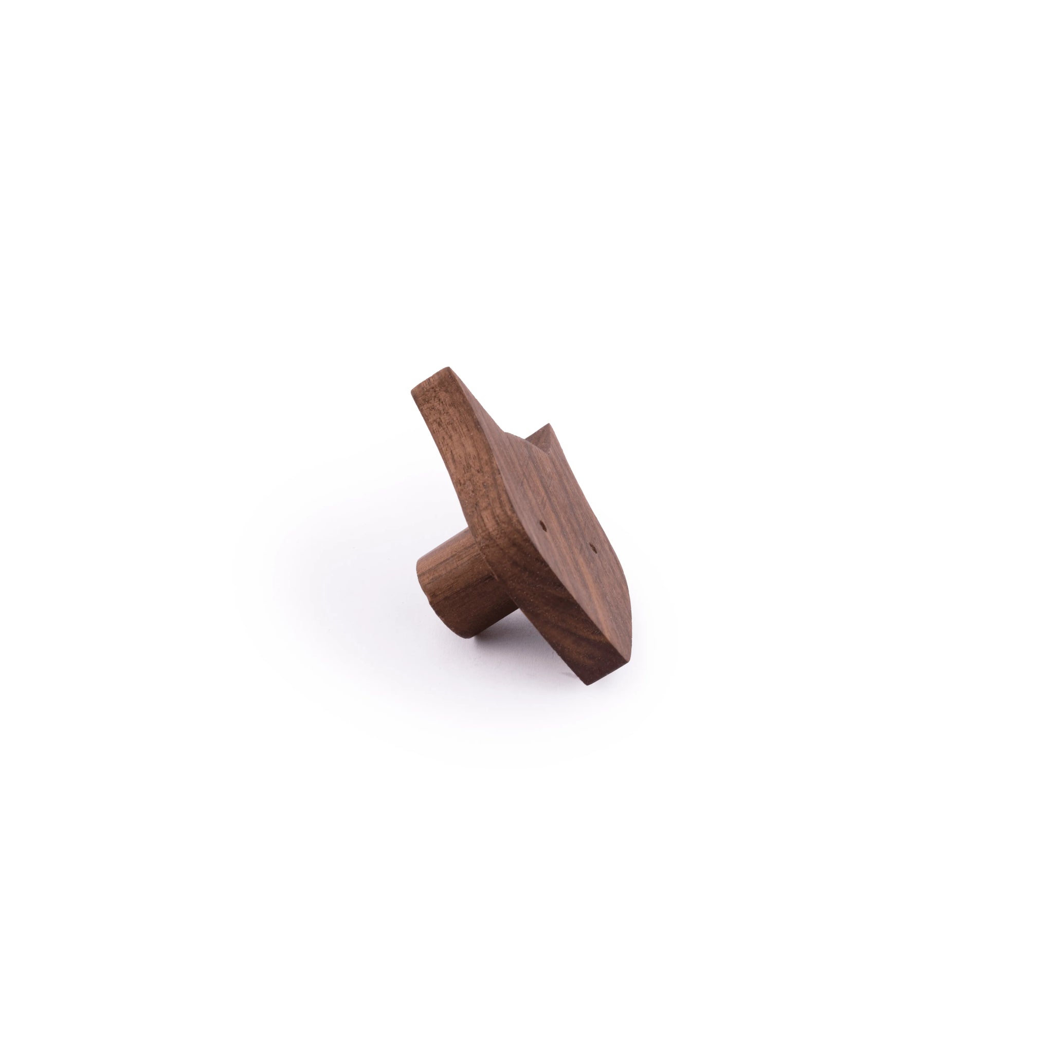 Mantara Fox Hook W-0024 is a modern wooden knob and wall hook in brushed walnut finish, ideal for kids&