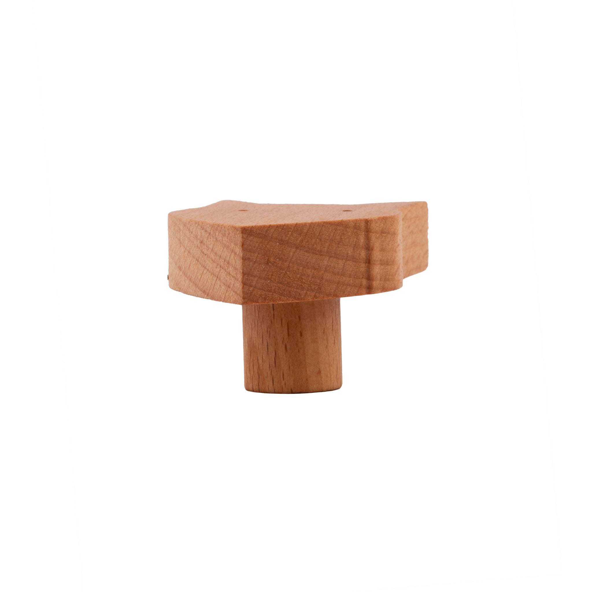 Mantara Fox Hook W-0024 is a modern wooden knob and wall hook in brushed beige finish, ideal for kids&