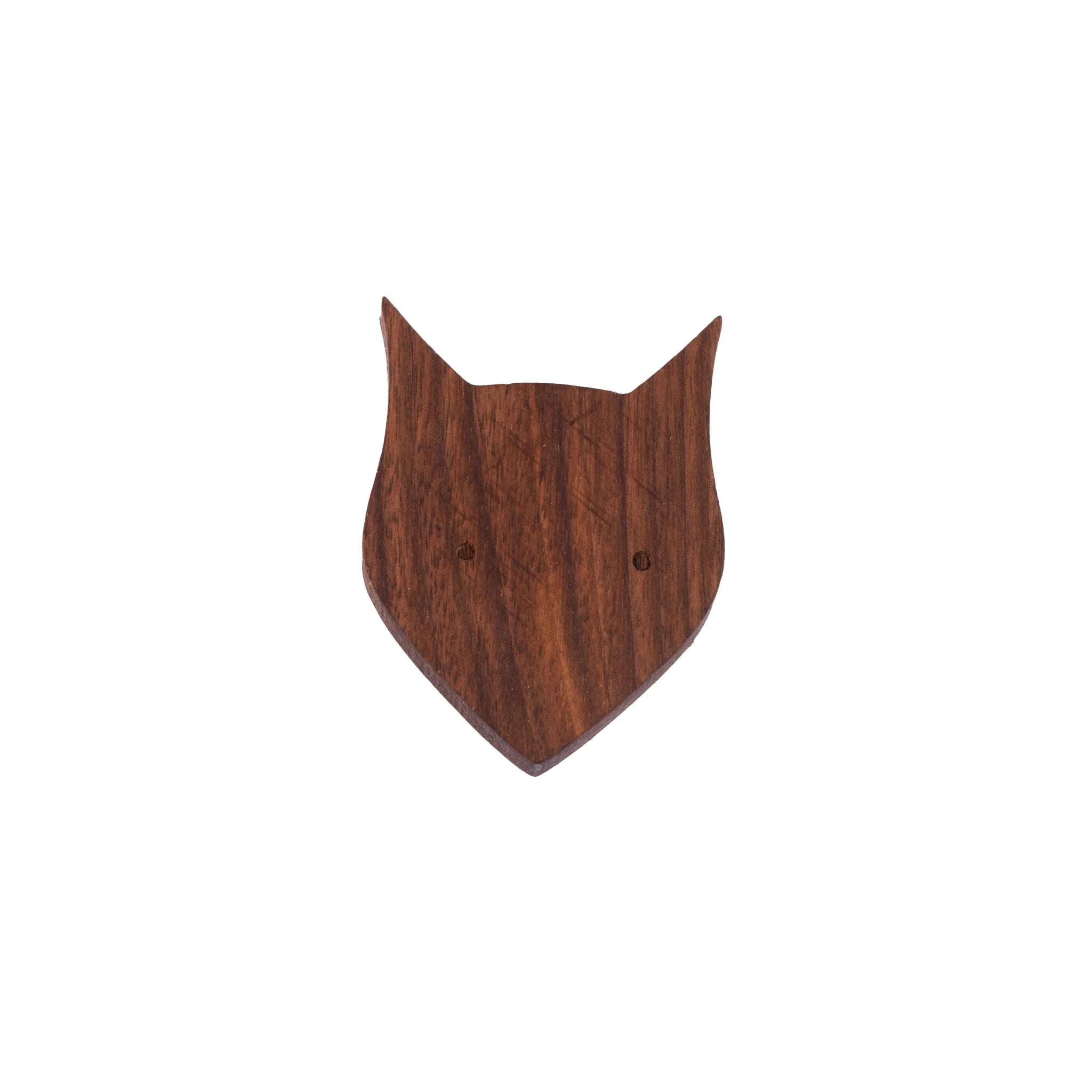 Mantara Fox Hook W-0024 is a modern wooden knob and wall hook in brushed walnut finish, ideal for kids&
