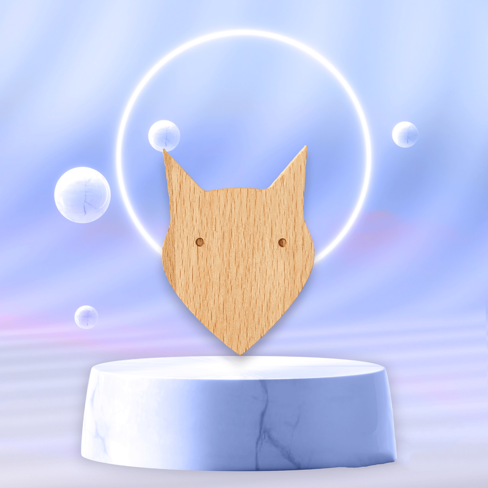 Mantara Fox Hook W-0024 is a modern wooden knob and wall hook in brushed beige finish, ideal for kids&