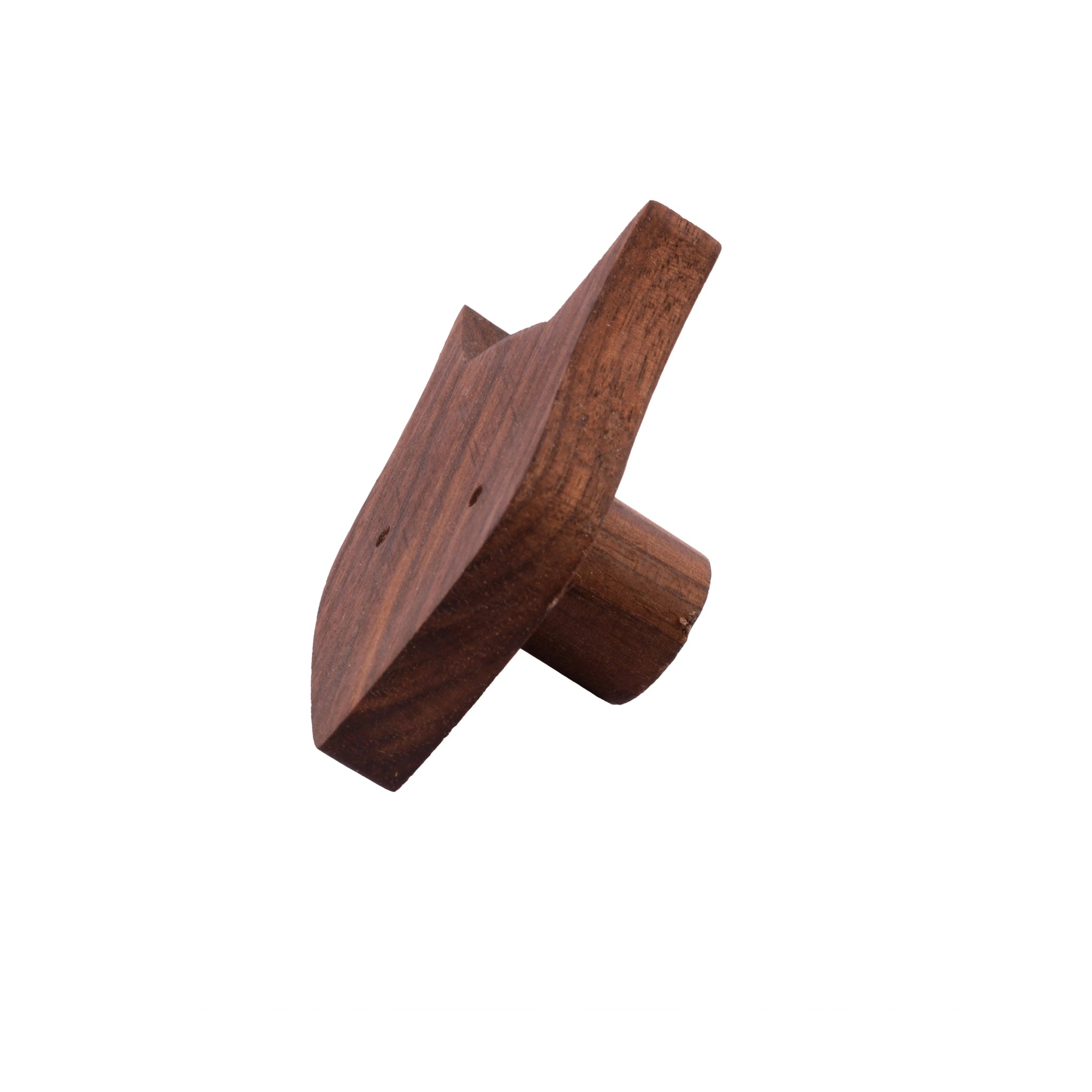 Mantara Fox Hook W-0024 is a modern wooden knob and wall hook in brushed walnut finish, ideal for kids&