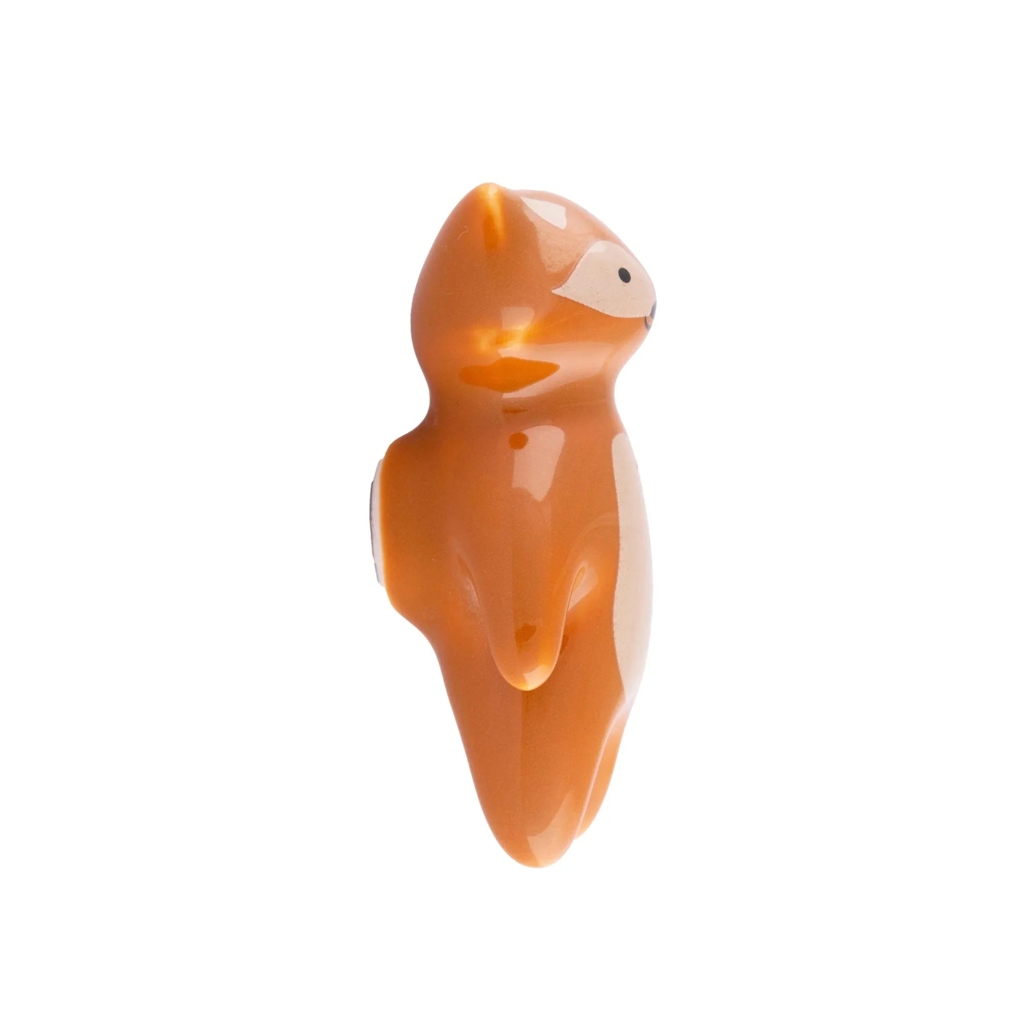 The Mantara CR-0001-Fox Foxy Knob is a modern orange ceramic knob with a polished finish, perfect for wardrobes, cabinets, and kids&