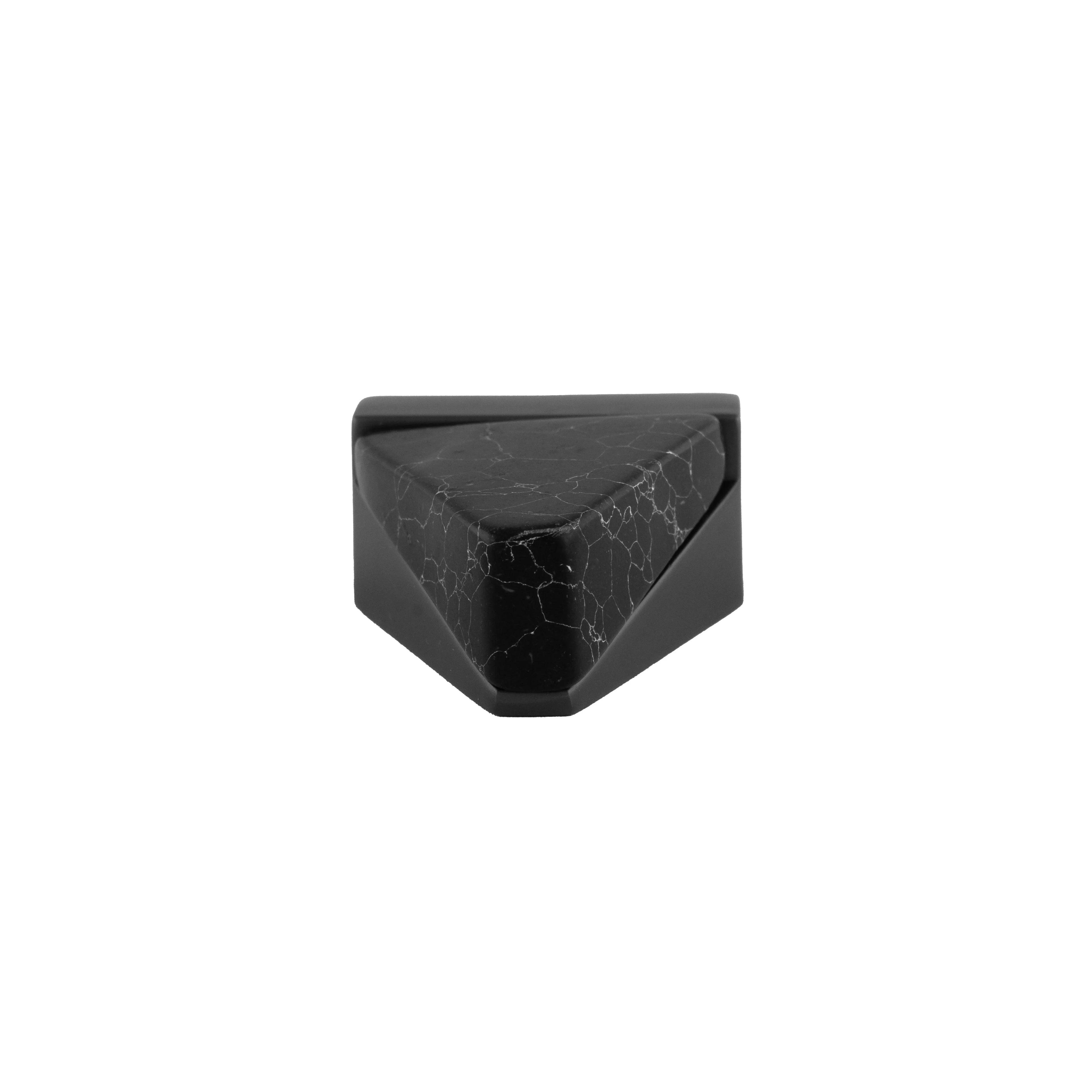 Mantara Gable Knob Z-0001 is a modern zinc alloy and agate knob in black ideal for cabinets and drawers.