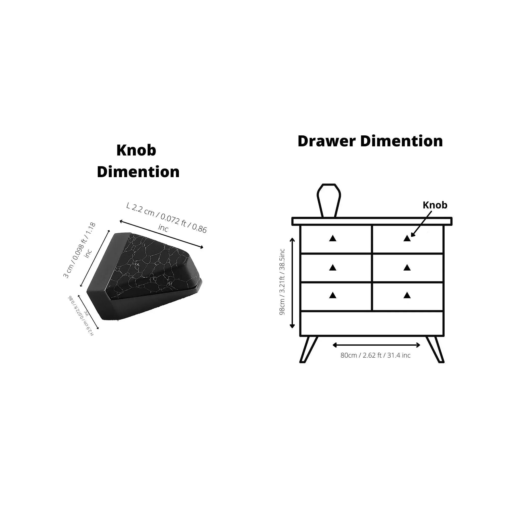 Mantara Gable Knob Z-0001 is a modern zinc alloy and agate knob in black ideal for cabinets and drawers.