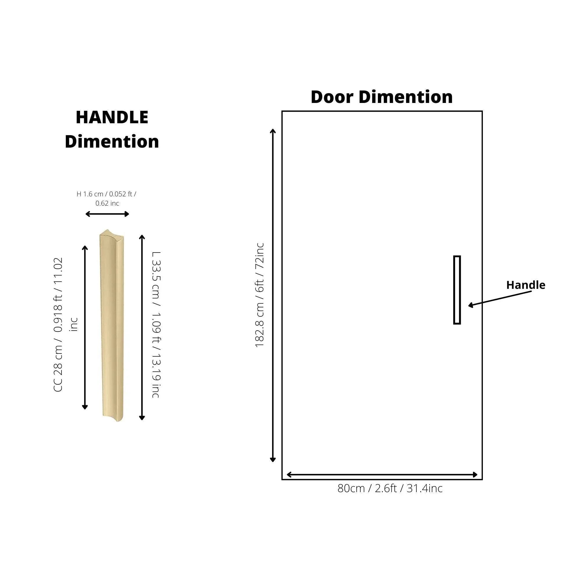 B‑0078 Galactic handle in brushed brass, available in sizes from 32 mm to 400 mm, sleek modern pull for wardrobes, doors, drawers and kitchen cabinets by Mantara.