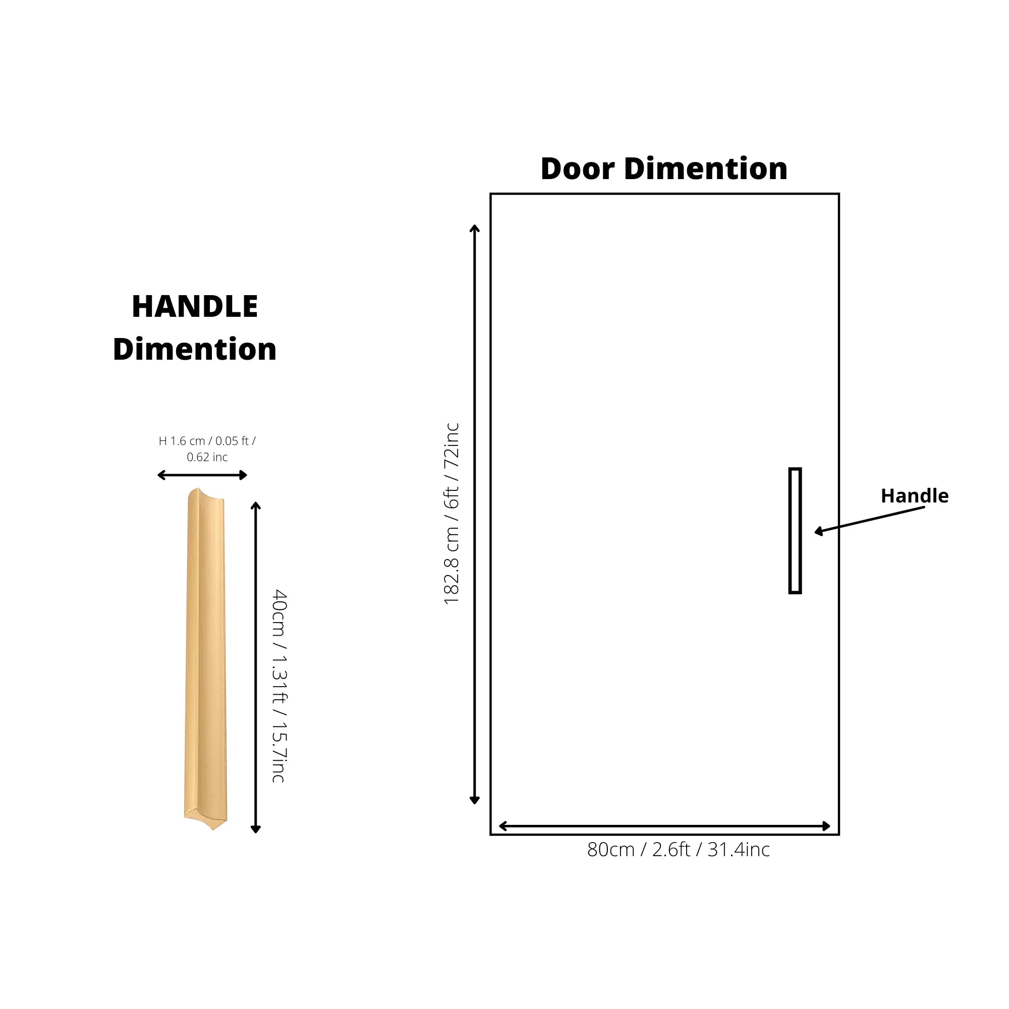 B‑0078 Galactic handle in brushed brass, available in sizes from 32 mm to 400 mm, sleek modern pull for wardrobes, doors, drawers and kitchen cabinets by Mantara.