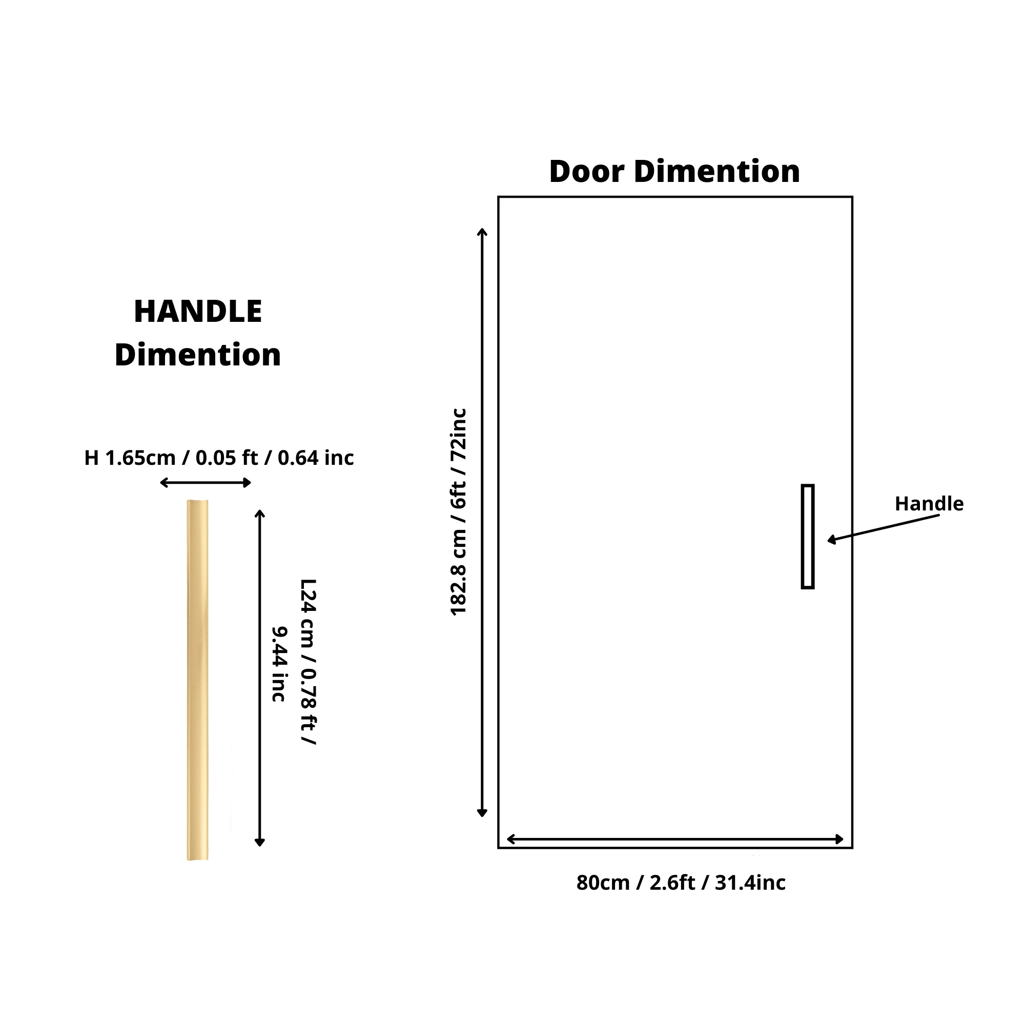 B‑0078 Galactic handle in brushed brass, available in sizes from 32 mm to 400 mm, sleek modern pull for wardrobes, doors, drawers and kitchen cabinets by Mantara.