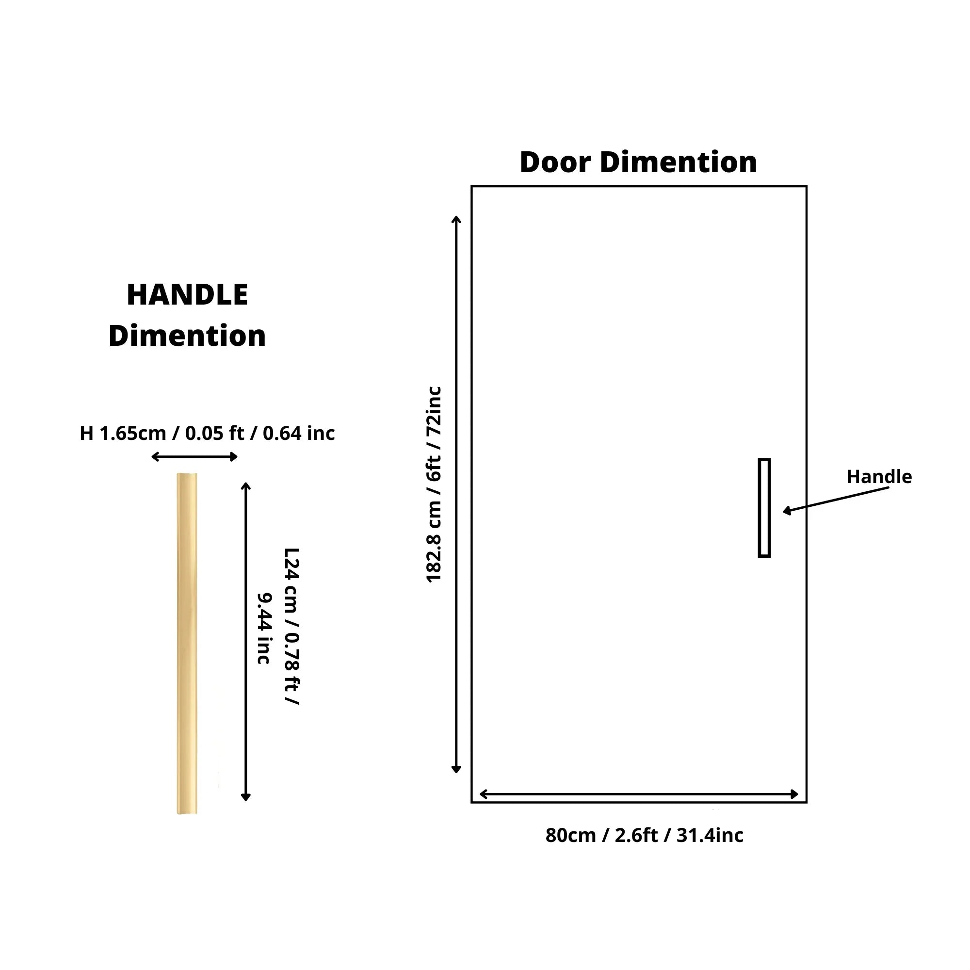 B‑0078 Galactic handle in brushed brass, available in sizes from 32 mm to 400 mm, sleek modern pull for wardrobes, doors, drawers and kitchen cabinets by Mantara.