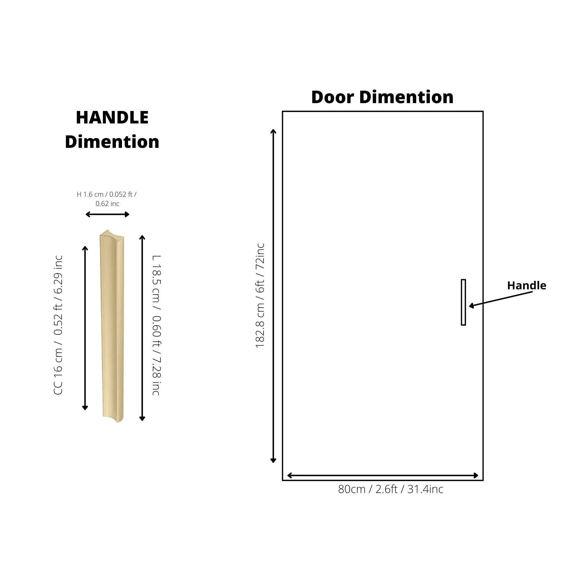 B‑0078 Galactic handle in brushed brass, available in sizes from 32 mm to 400 mm, sleek modern pull for wardrobes, doors, drawers and kitchen cabinets by Mantara.