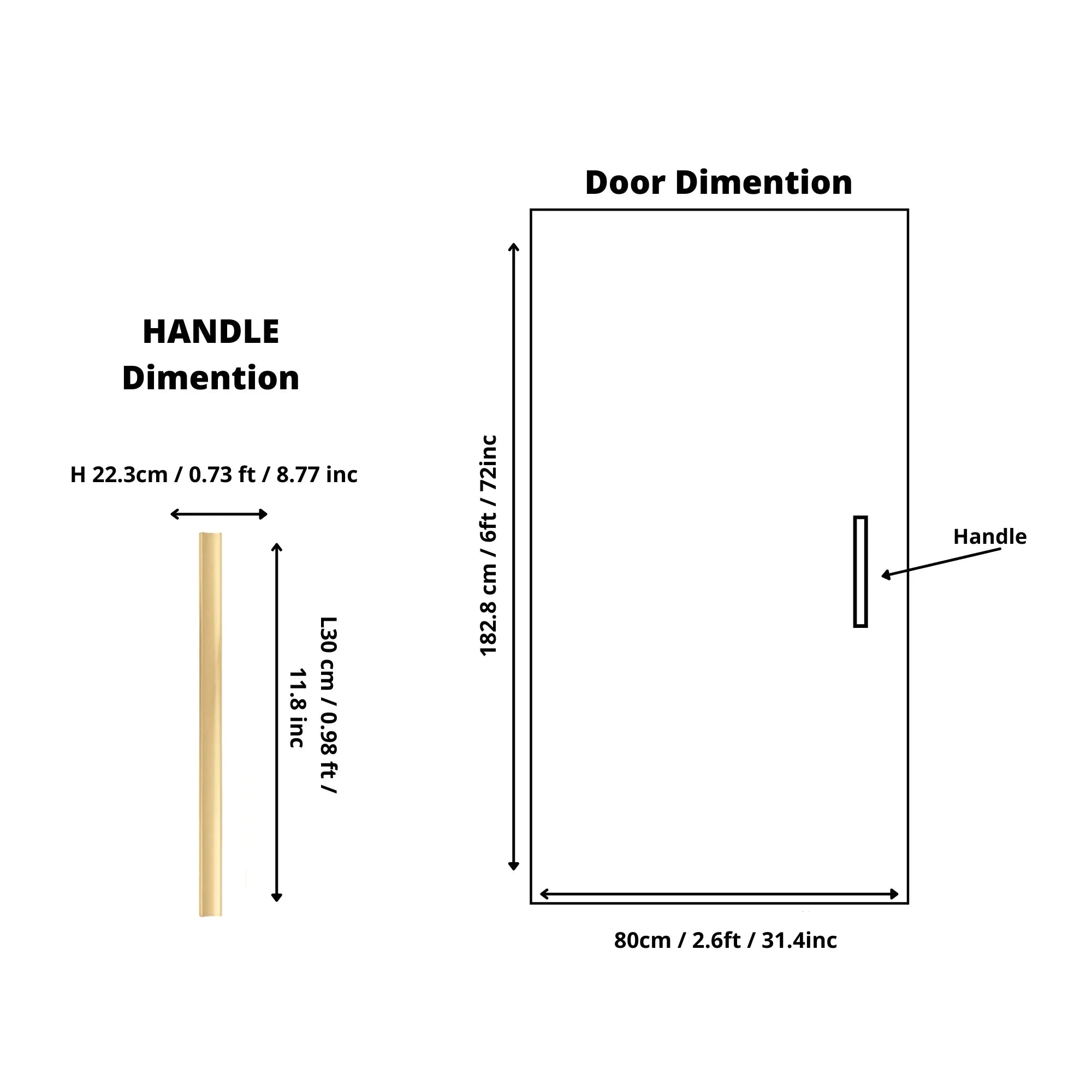 B‑0078 Galactic handle in brushed brass, available in sizes from 32 mm to 400 mm, sleek modern pull for wardrobes, doors, drawers and kitchen cabinets by Mantara.