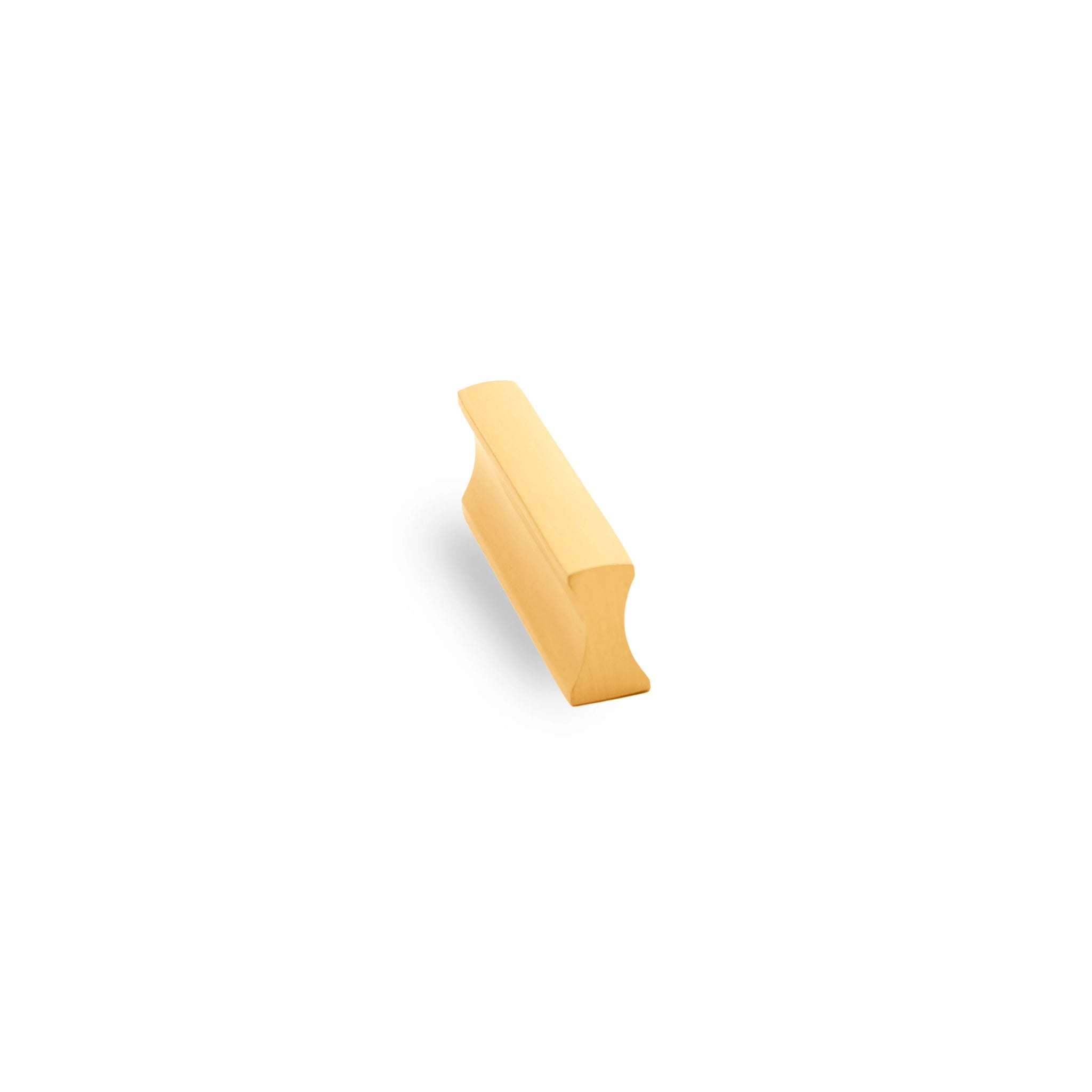 B‑0078 Galactic handle in brushed brass, available in sizes from 32 mm to 400 mm, sleek modern pull for wardrobes, doors, drawers and kitchen cabinets by Mantara.