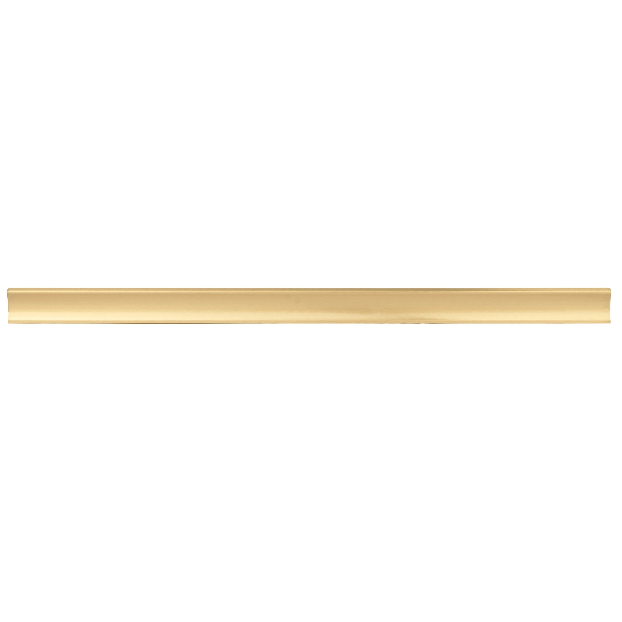 B‑0078 Galactic handle in brushed brass, available in sizes from 32 mm to 400 mm, sleek modern pull for wardrobes, doors, drawers and kitchen cabinets by Mantara.