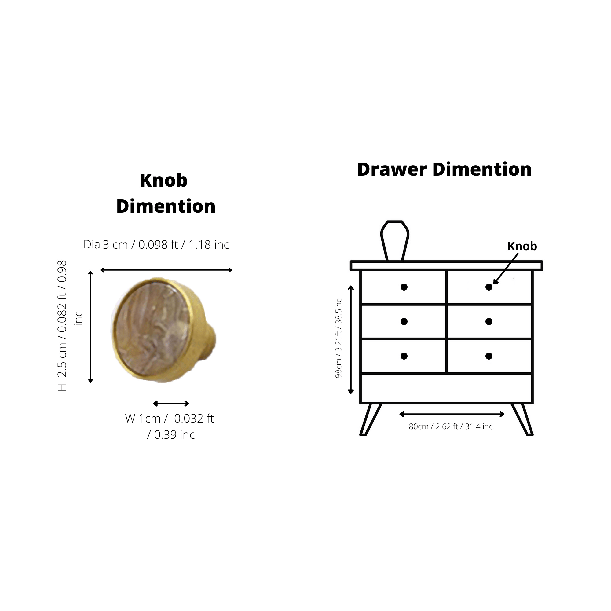 Galaxy knob made of acrylic and brushed brass in Shell Blue, Yellow Snow, Magic Shell, Dark Green, Cloud Mist and Water Mist, model A-0005 by Mantara, A-0005.