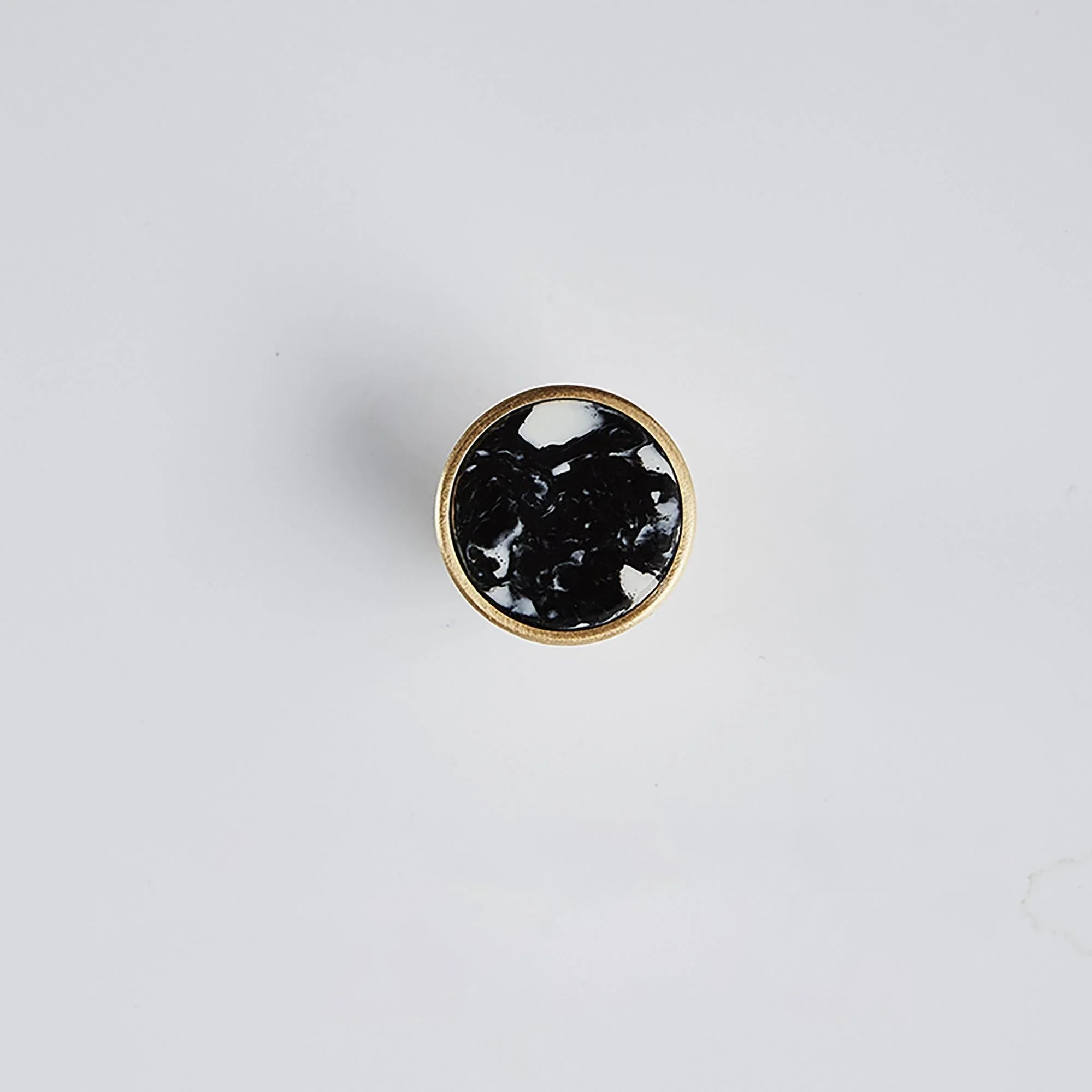 Brass & acrylic cone knob in orange, black and pink, Mantara A-0004 cabinet hardware, cabinet knobs and cabinet pulls.