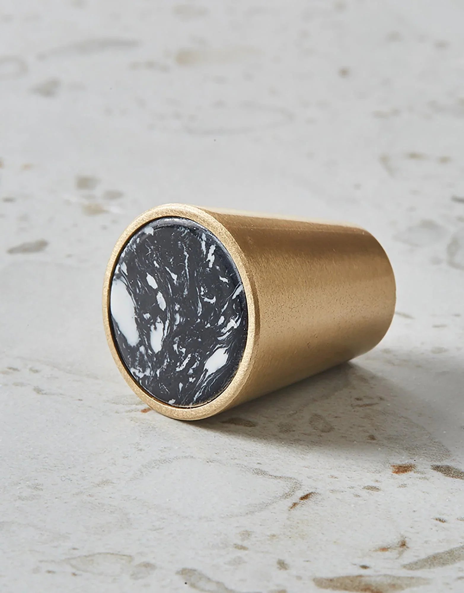 Brass & acrylic cone knob in orange, black and pink, Mantara A-0004 cabinet hardware, cabinet knobs and cabinet pulls.