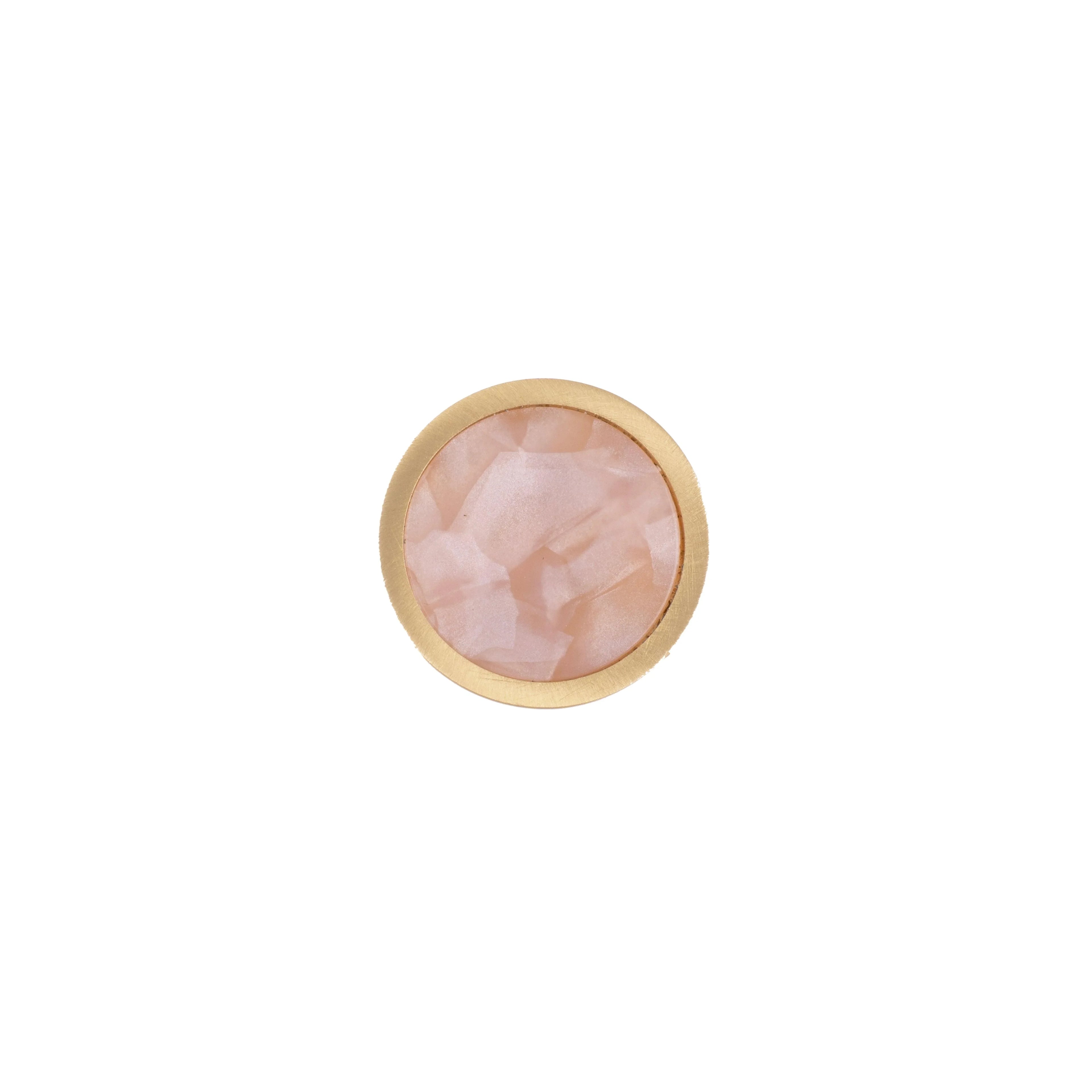Brass & acrylic cone knob in orange, black and pink, Mantara A-0004 cabinet hardware, cabinet knobs and cabinet pulls.