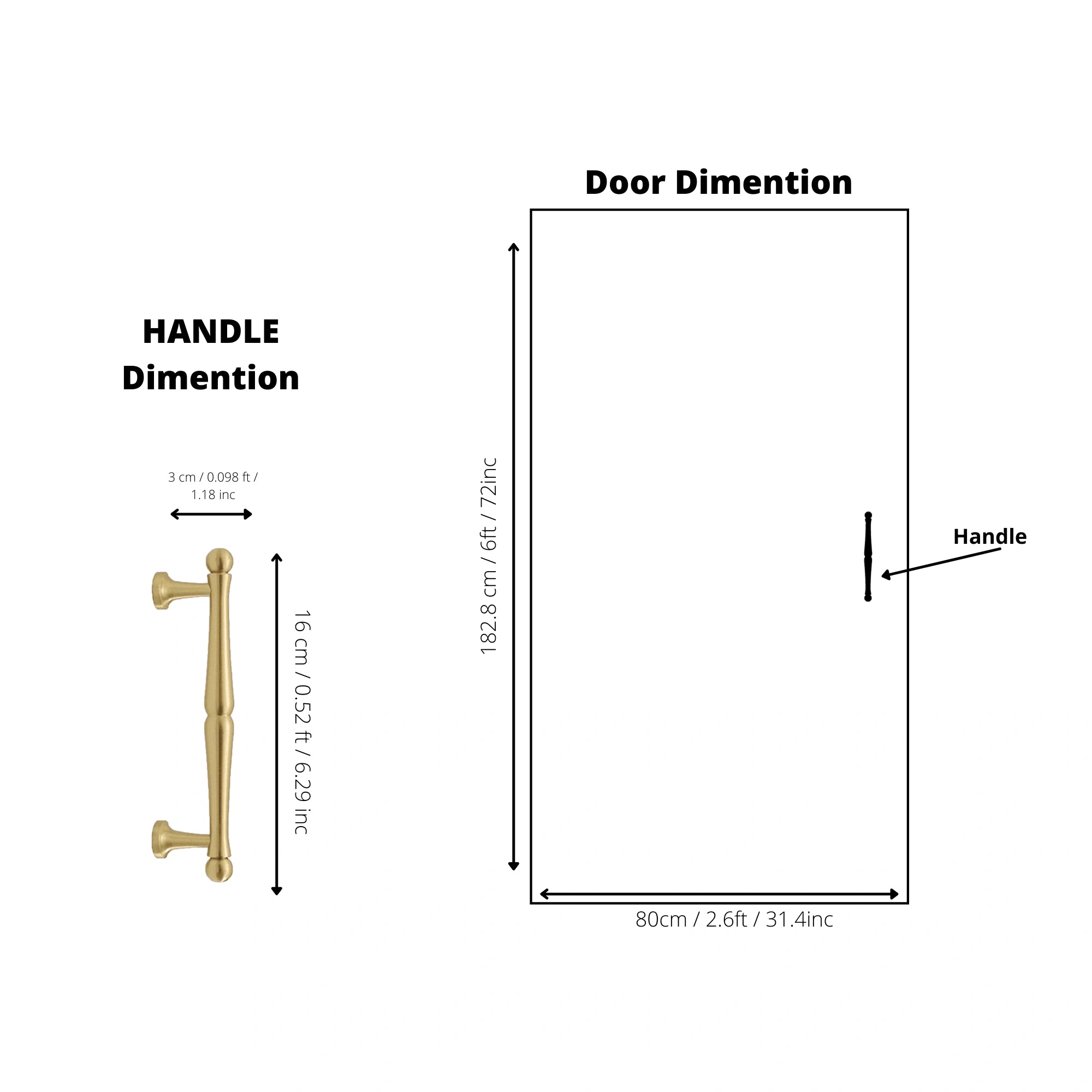Mantara Giselle Handle B-0069 is a modern brushed brass handle in gold, ideal for cupboards and kitchens.