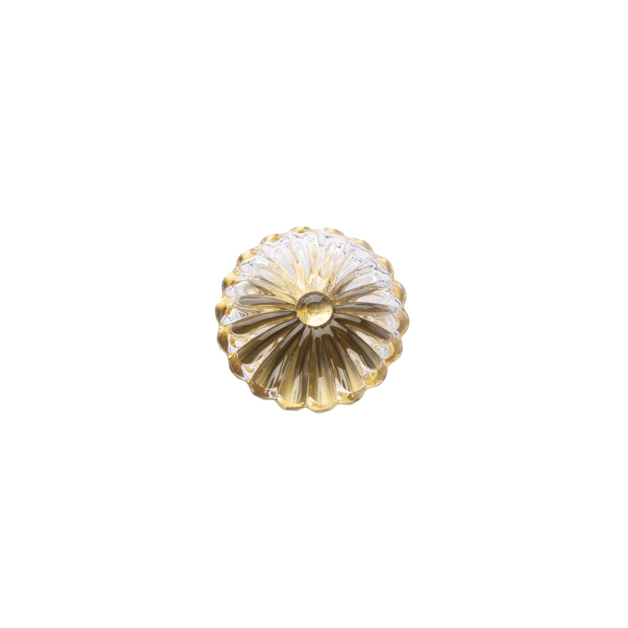 The Mantara C-0010 is a modern crystal knob in white/brass, ideal for kitchens, drawers, and cabinets.