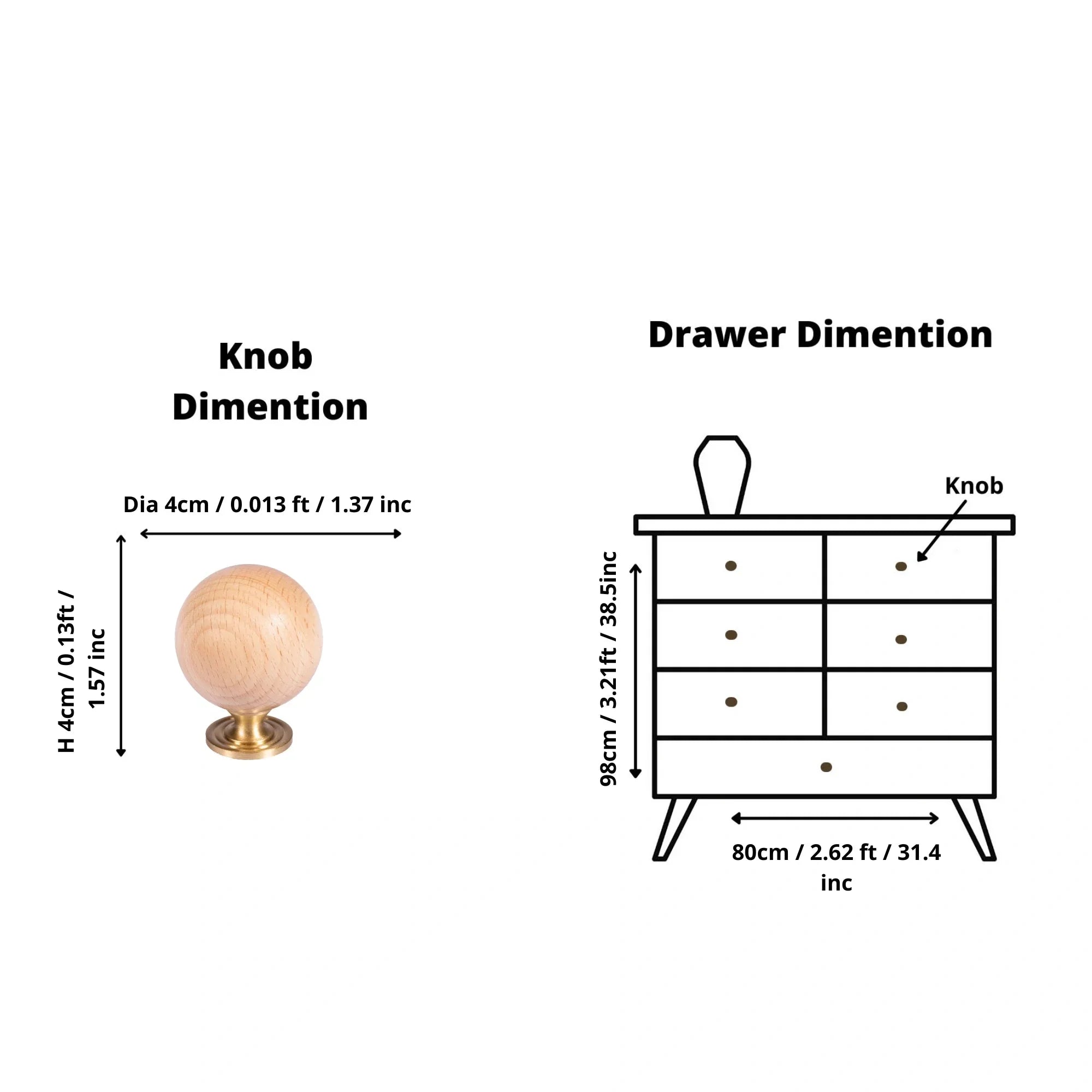 Mantara Globe Knob W-0049 is a modern beech wood knob, ideal for kitchen drawers, dresser drawers.