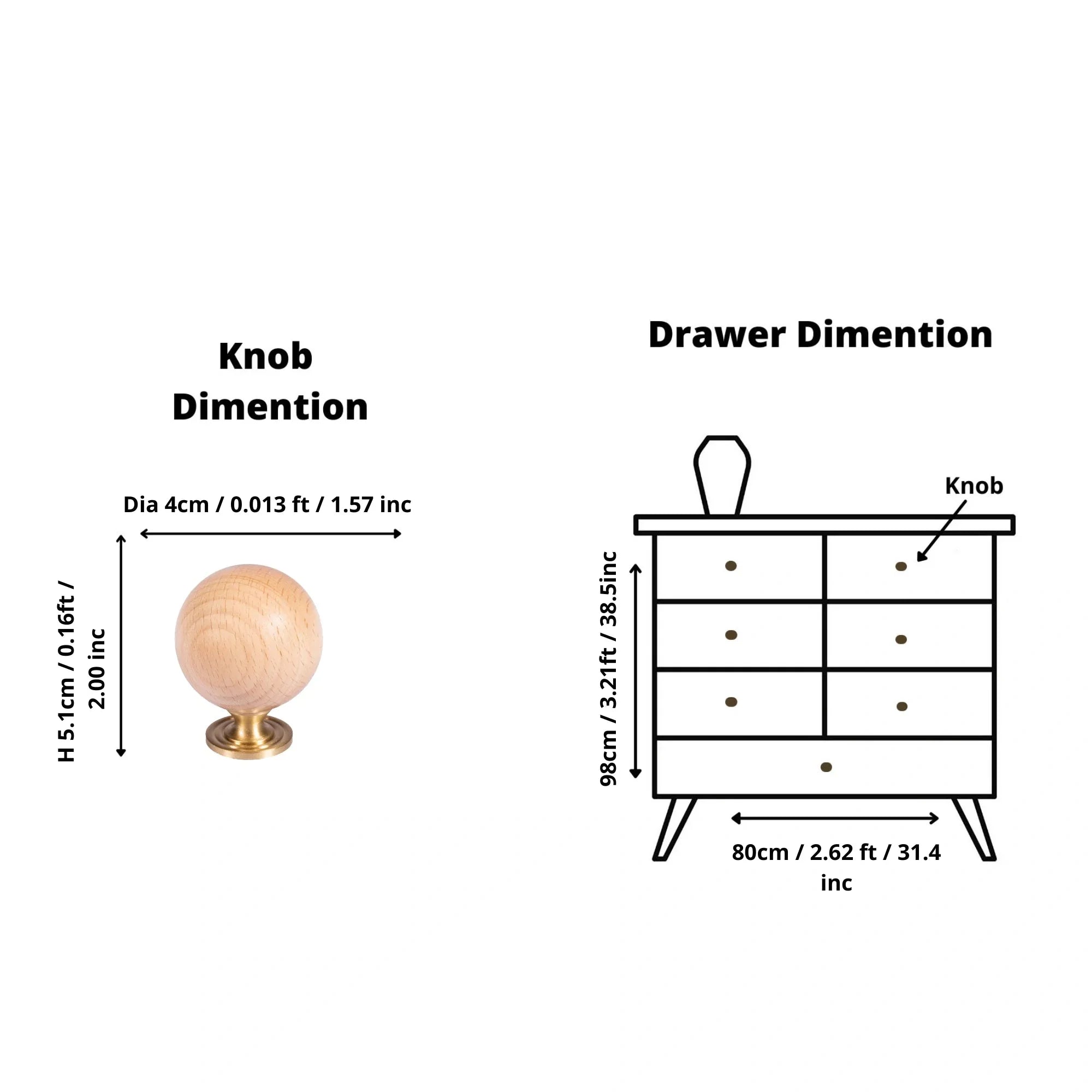 Mantara Globe Knob W-0049 is a modern beech wood knob, ideal for kitchen drawers, dresser drawers.