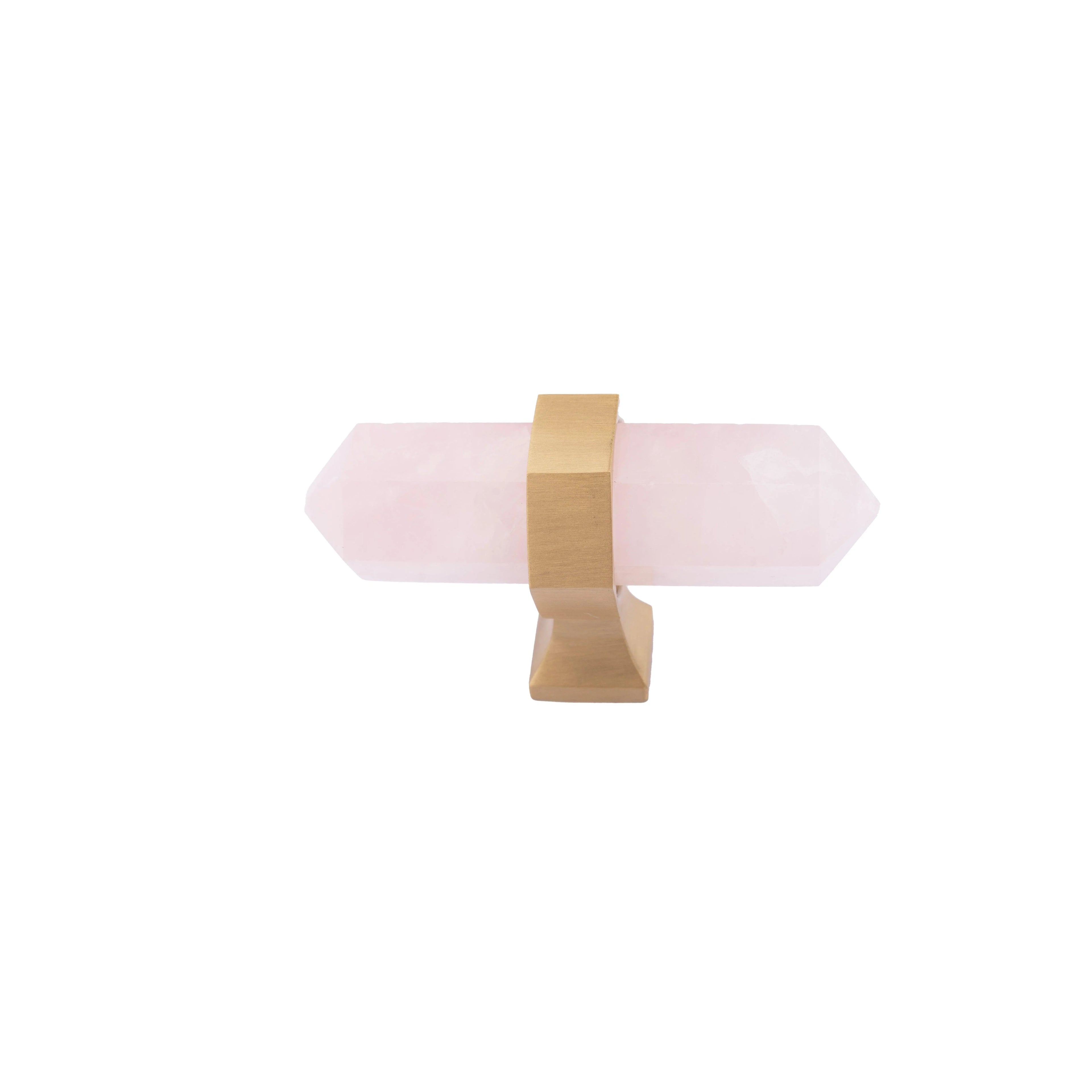 The Mantara C-0012 is a modern crystal knob in pink, ideal for kitchens, furniture, drawers, and cabinets.