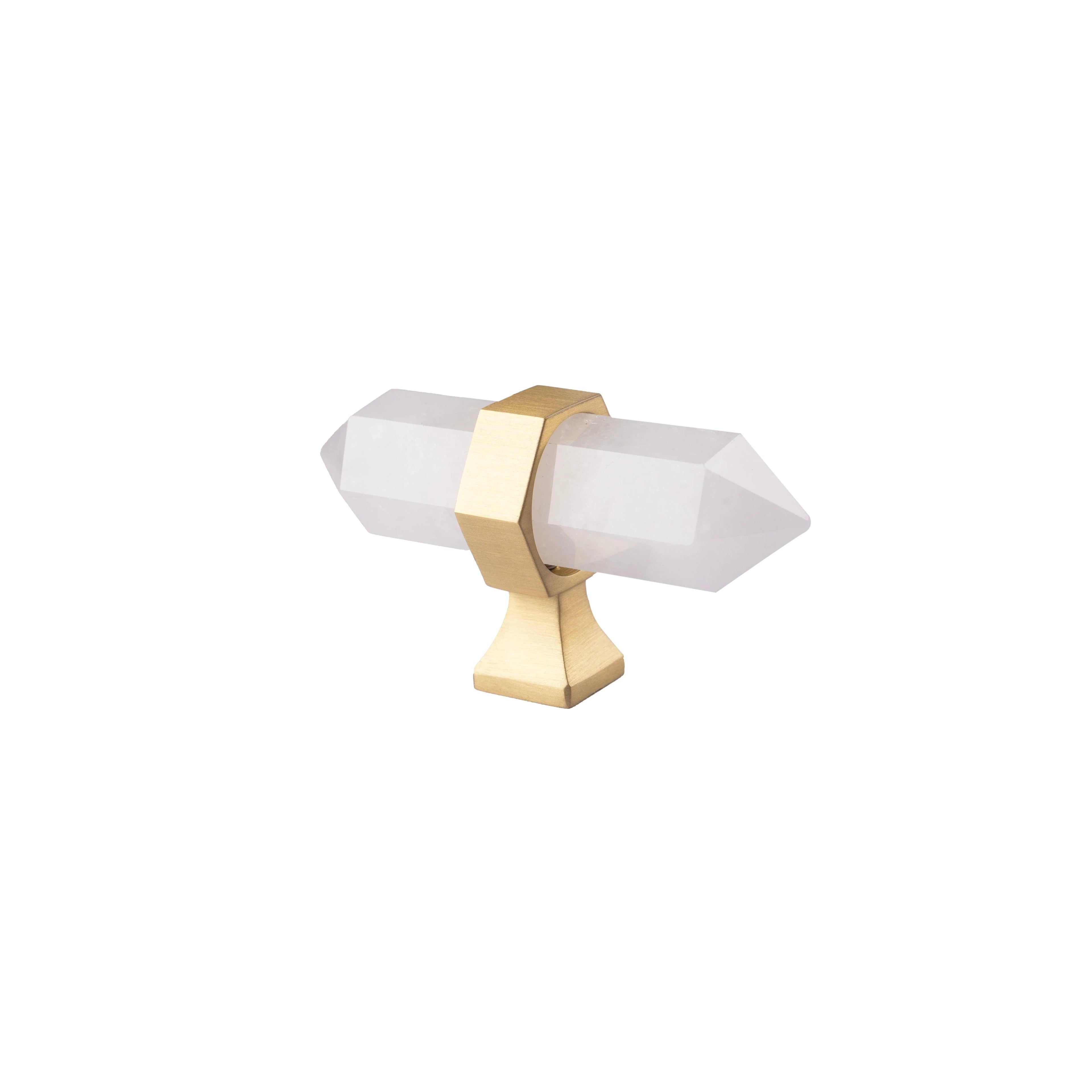 The Mantara C-0012 is a modern crystal knob in white, ideal for kitchens, furniture, drawers, and cabinets.