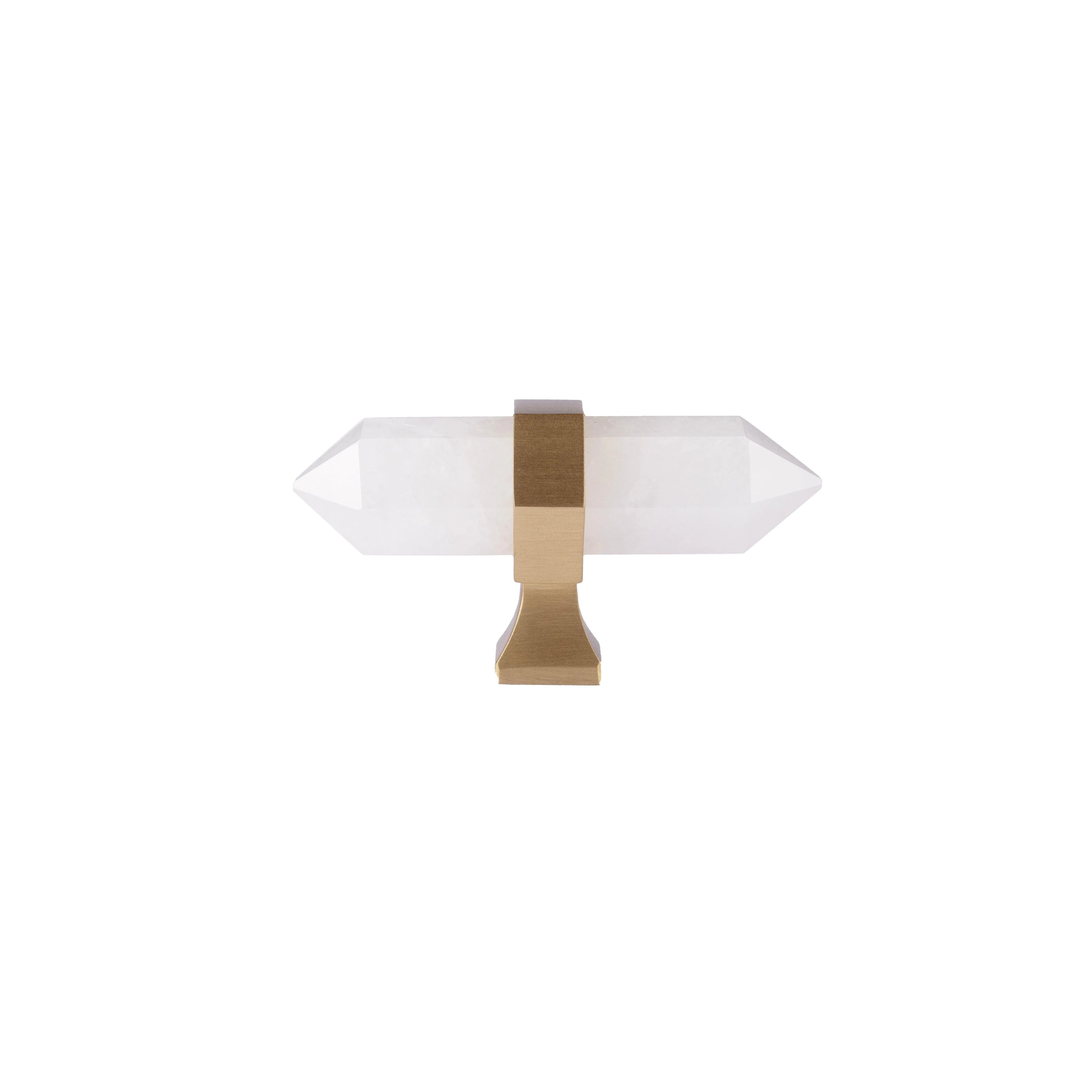 The Mantara C-0012 is a modern crystal knob in white, ideal for kitchens, furniture, drawers, and cabinets.