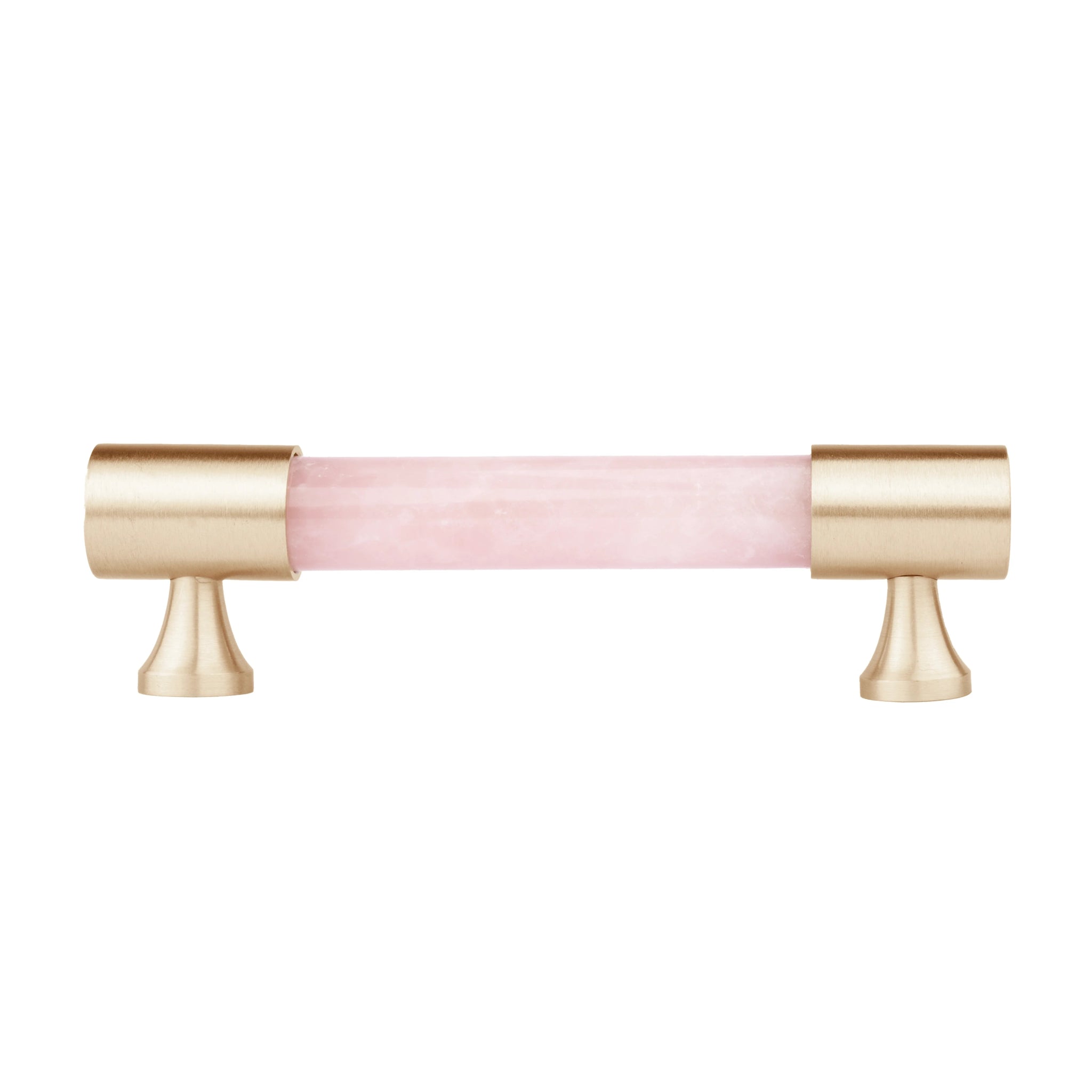 The Mantara C-0014-96 Haze Handle is a modern crystal and brass handle in pink, ideal for cabinets and wardrobes.