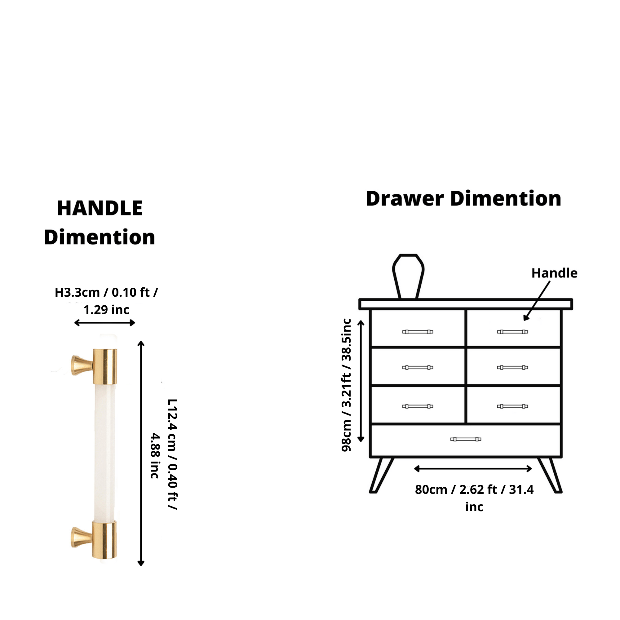 The Mantara C-0014-96 Haze Handle is a modern crystal and brass handle in white, ideal for cabinets and wardrobes.