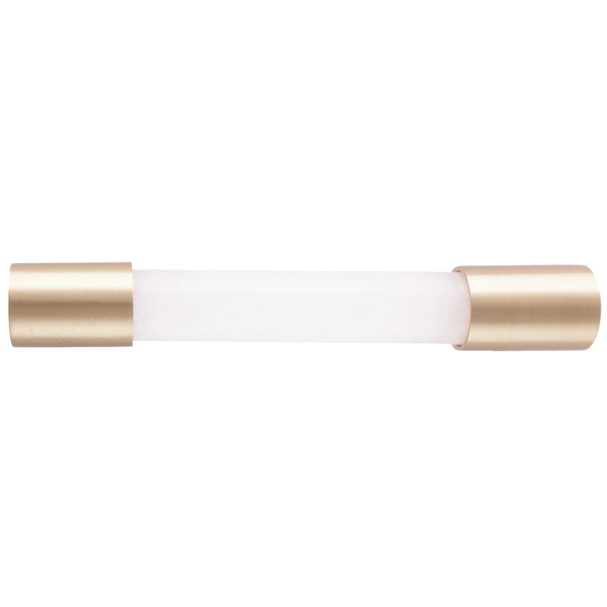 The Mantara C-0014-96 Haze Handle is a modern crystal and brass handle in white, ideal for cabinets and wardrobes.