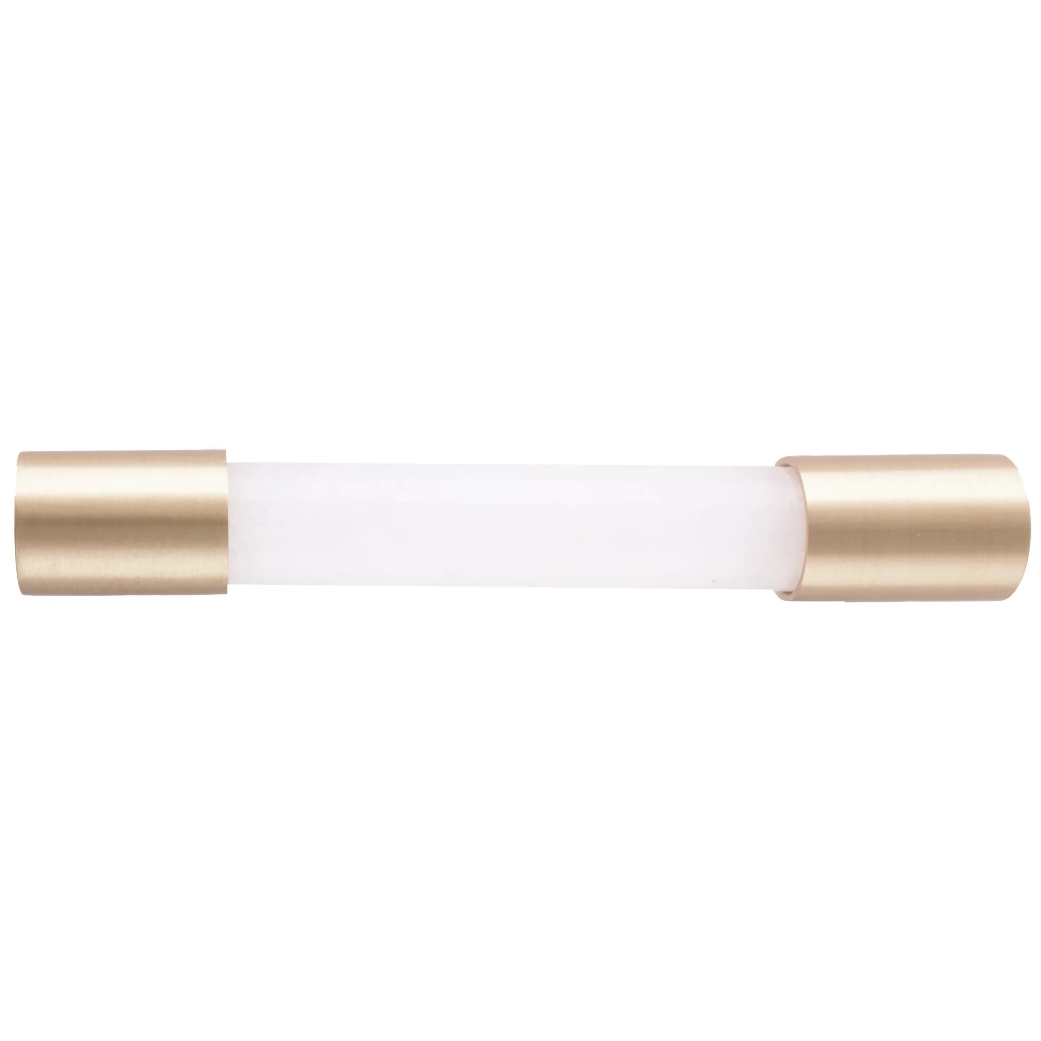The Mantara C-0014-96 Haze Handle is a modern crystal and brass handle in white, ideal for cabinets and wardrobes.