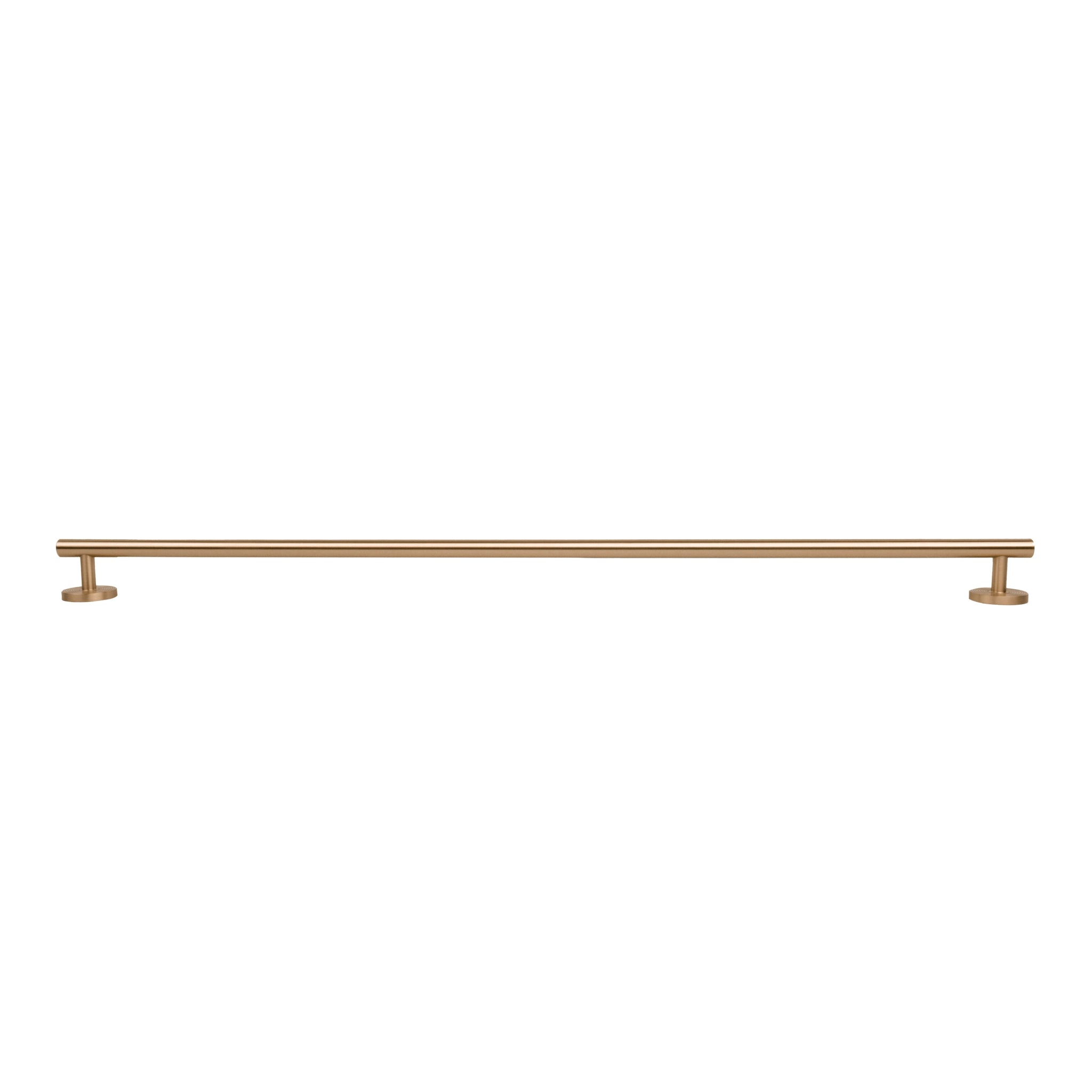 B‑0073 Holistic solid brass pull handle in brushed gold finish, available in 254 mm & 510 mm lengths, perfect for wardrobes, doors, cabinets, and bathrooms by Mantara.