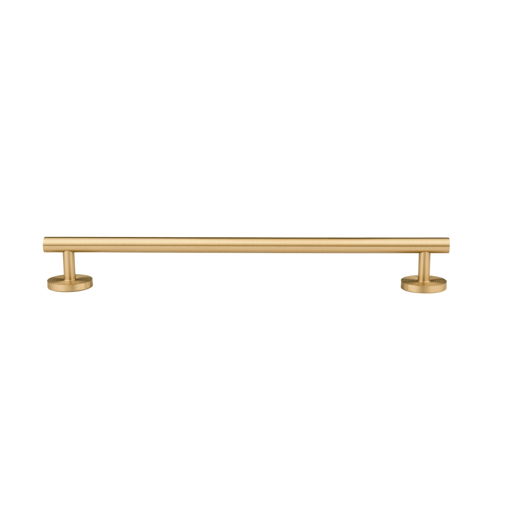 B‑0073 Holistic solid brass pull handle in brushed gold finish, available in 254 mm & 510 mm lengths, perfect for wardrobes, doors, cabinets, and bathrooms by Mantara.