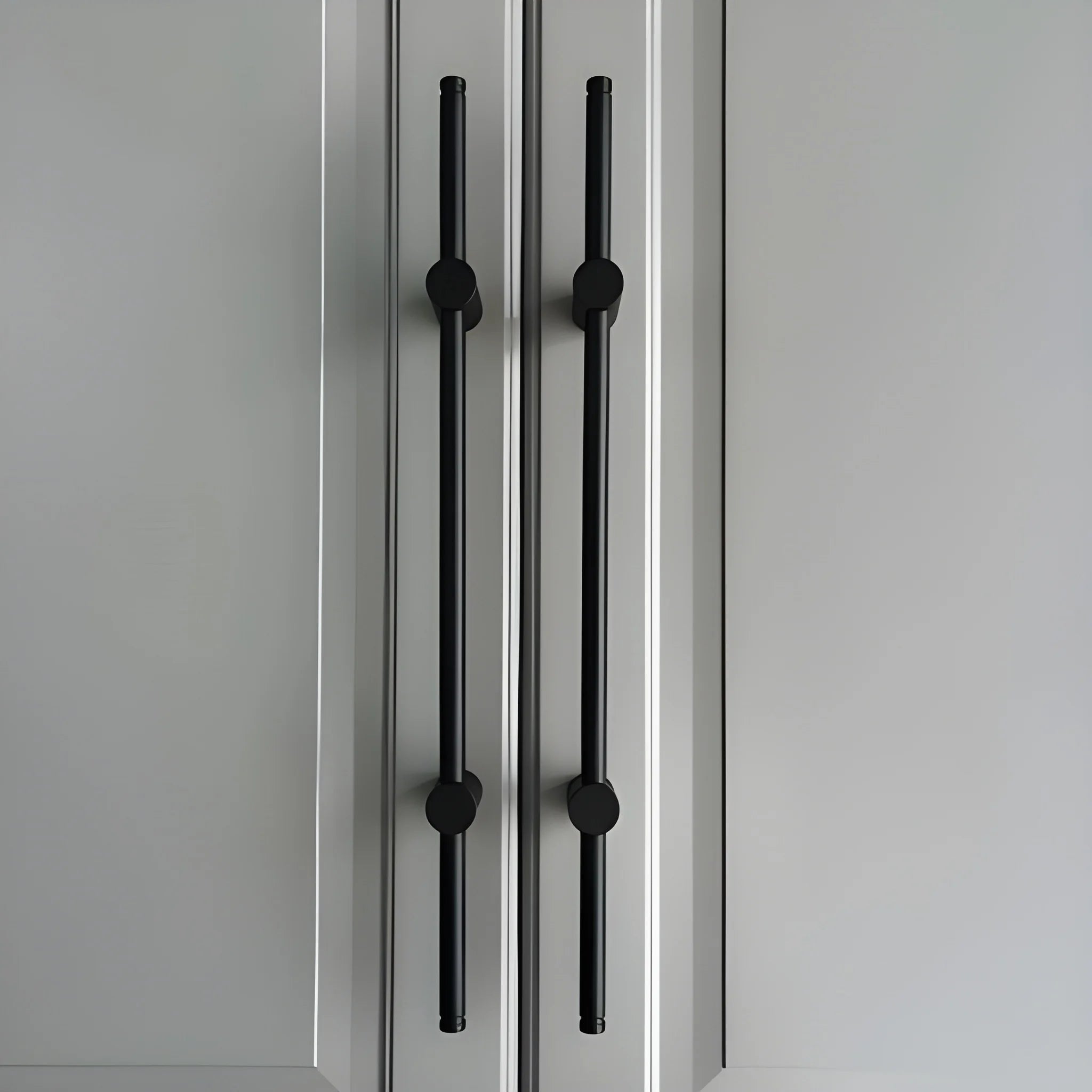 Mantara Marula Handle SKU B-0081 is a modern solid brass handle in polished black for wardrobes and cabinets.