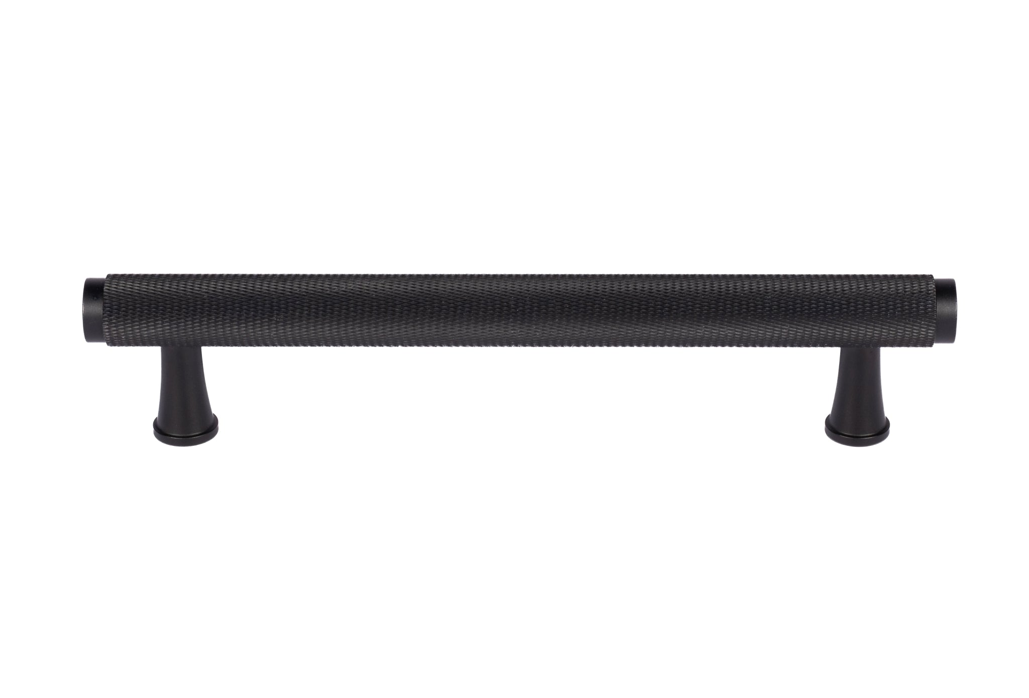 Inez handle AL-0013, black aluminum, L165mm CC128mm, brushed finish, for kitchen drawers & cupboards by Mantara