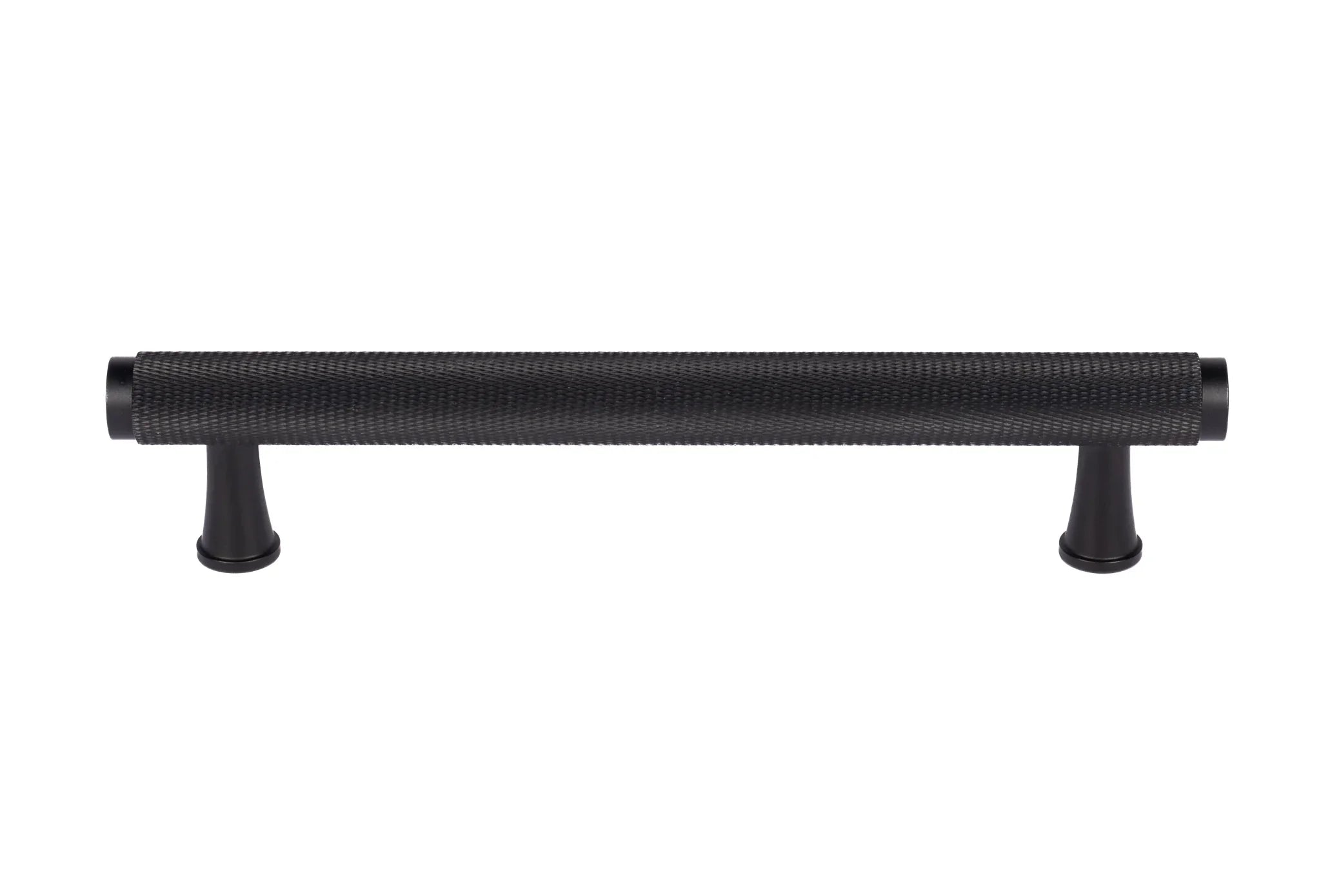 The Mantara AL-0013 Inez Handle is a modern black aluminum handle with a brushed finish, perfect for kitchens, drawers, and cabinets.