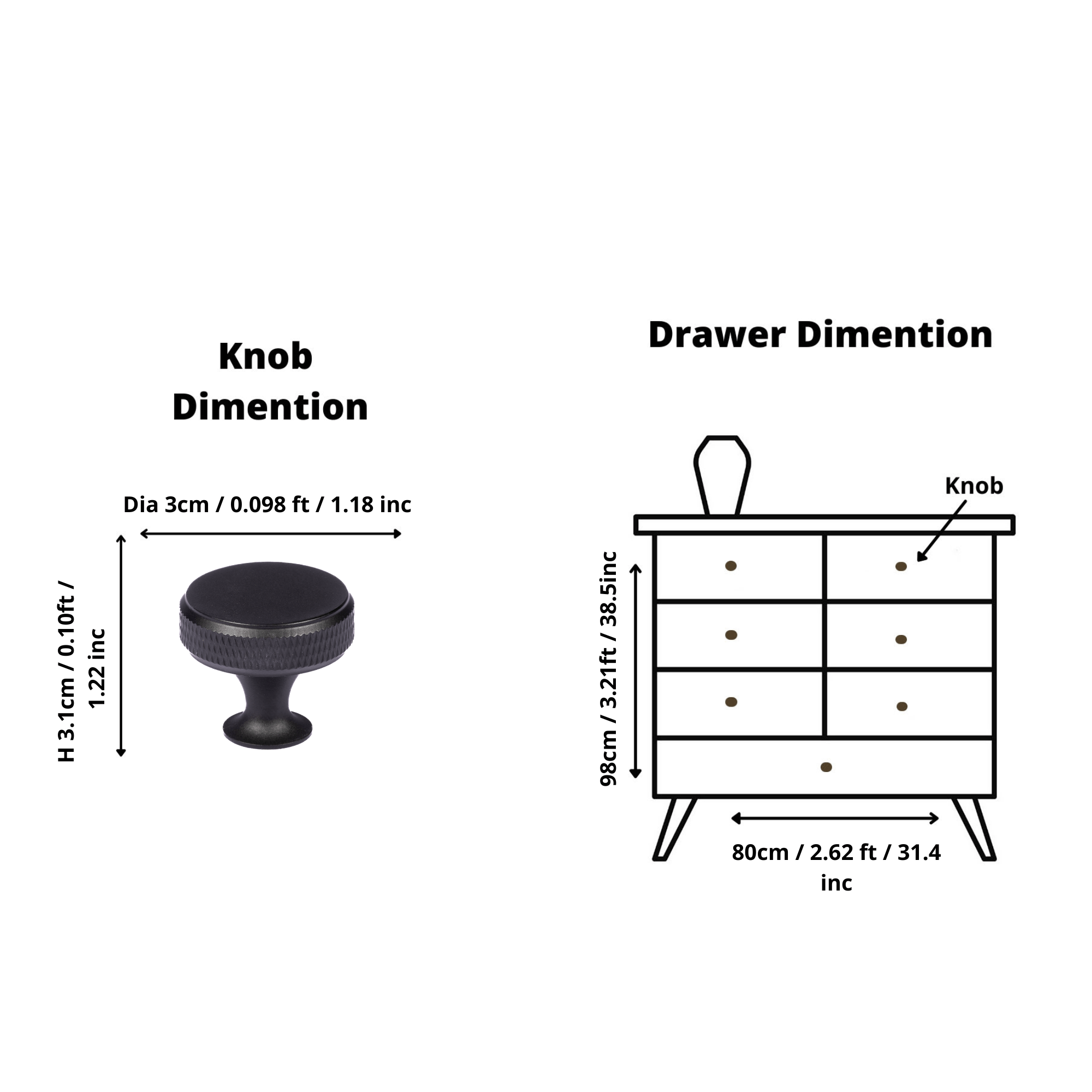 Inez knob AL-0013, black aluminum, L30mm, brushed finish, for kitchen drawers & dressers by Mantara