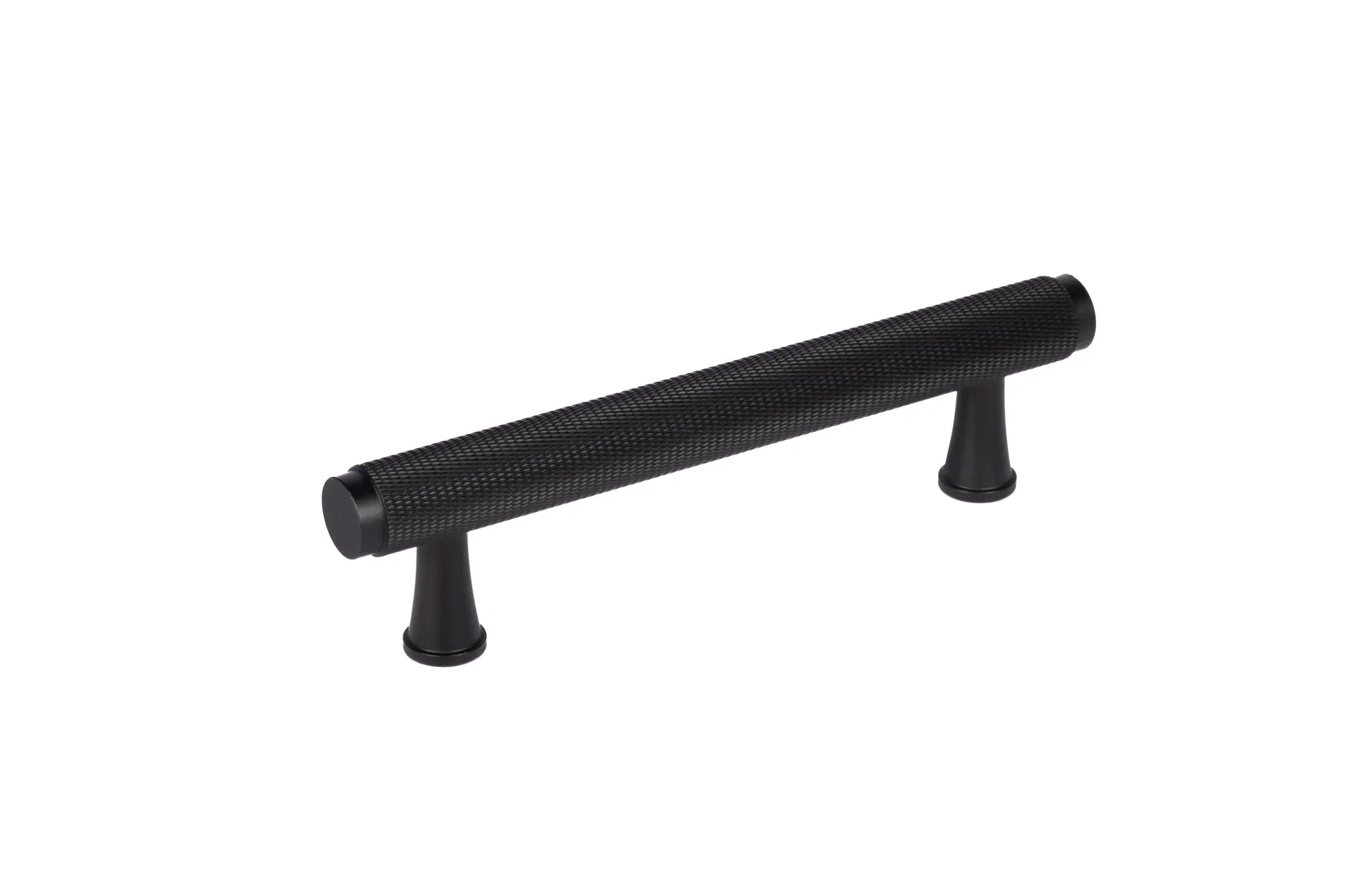 The Mantara AL-0013 Inez Handle is a modern black aluminum handle with a brushed finish, perfect for kitchens, drawers, and cabinets.