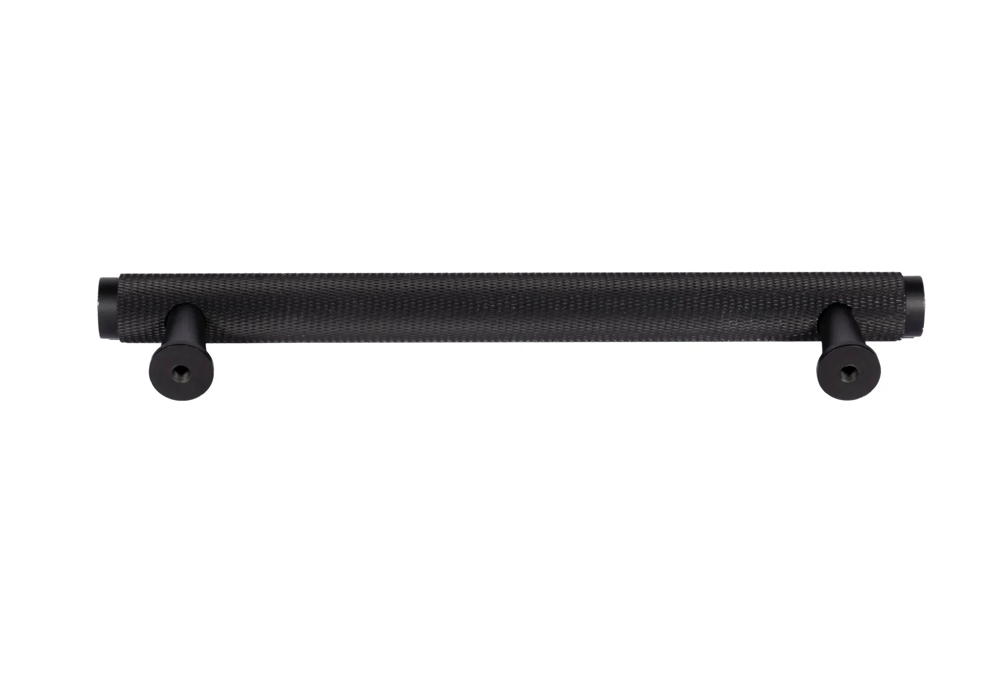 The Mantara AL-0013 Inez Handle is a modern black aluminum handle with a brushed finish, perfect for kitchens, drawers, and cabinets.